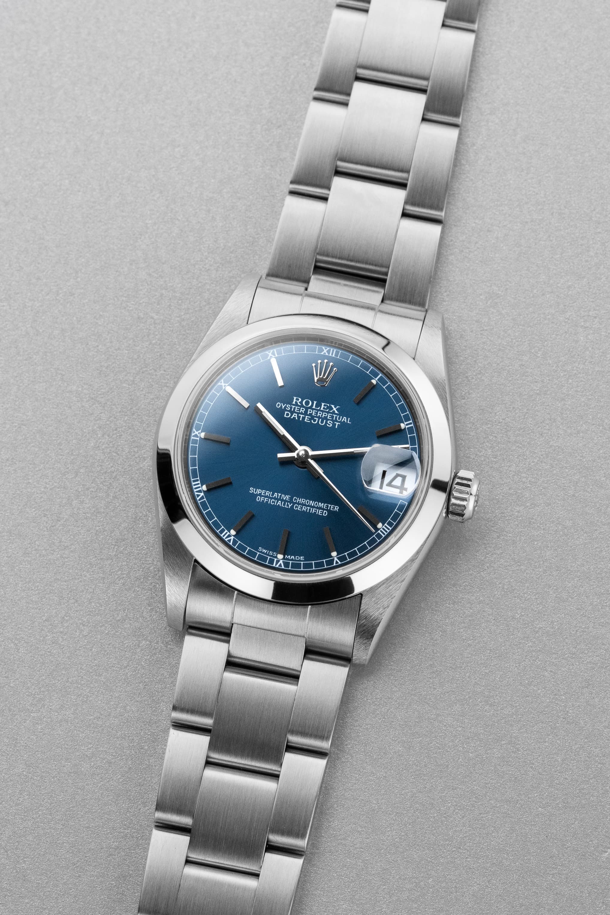LENC Rolex Datejust 31 ref. 78240 de 2000 – Mostrador azul, Estado perfeito, Autocolante Rolex de origem - Três quartos