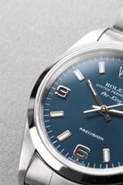 LYH7 Rolex Air-King ref. 14000M del 2006 – Quadrante blu « Explorer 3-6-9 » e Garanzia Rolex - Quadrante