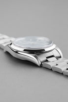 LYH7 Rolex Air-King ref. 14000M del 2006 – Quadrante blu « Explorer 3-6-9 » e Garanzia Rolex - Lato sinistro