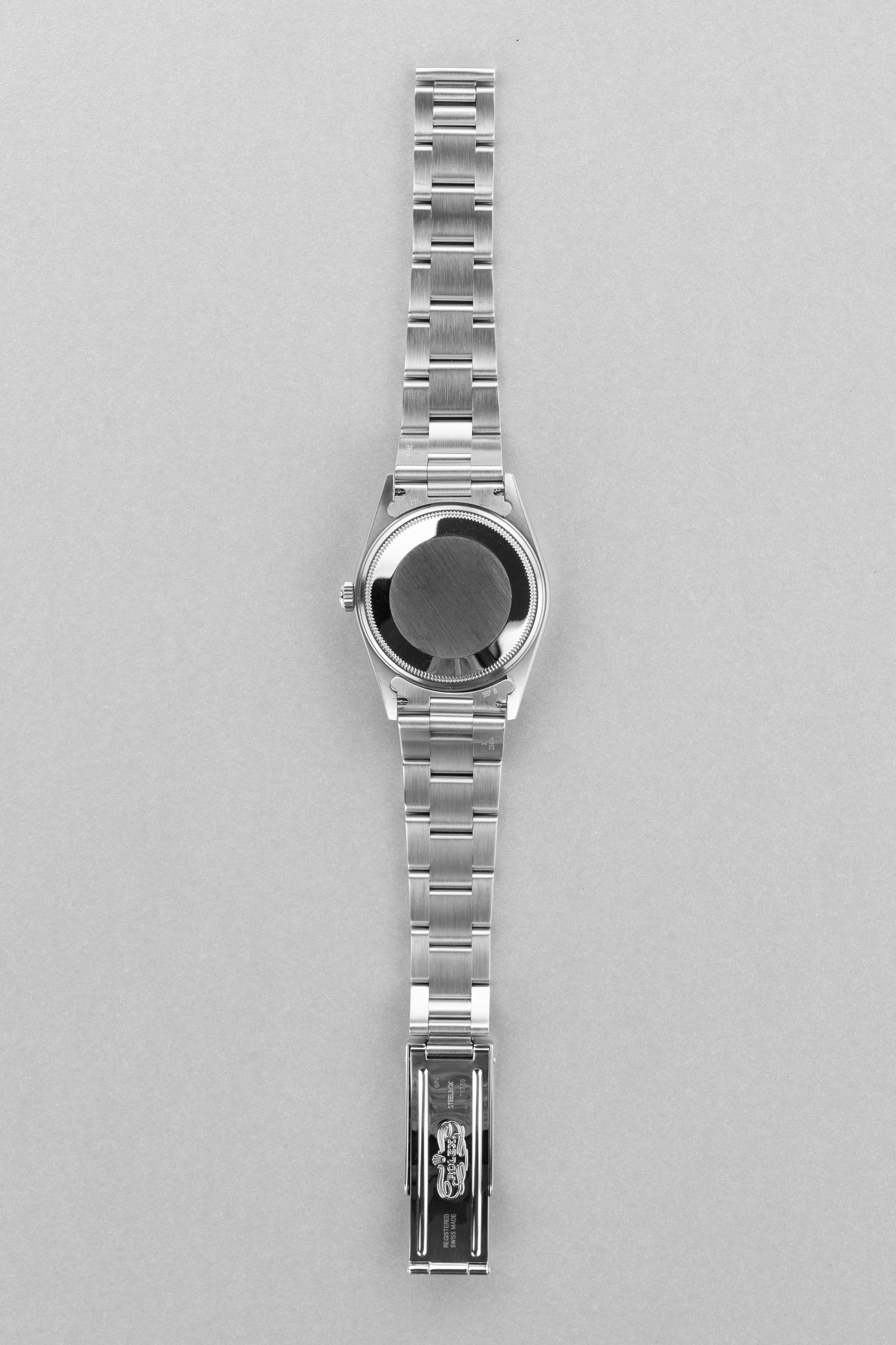 LYH7 Rolex Air-King ref. 14000M del 2006 – Quadrante blu « Explorer 3-6-9 » e Garanzia Rolex - Panoramica