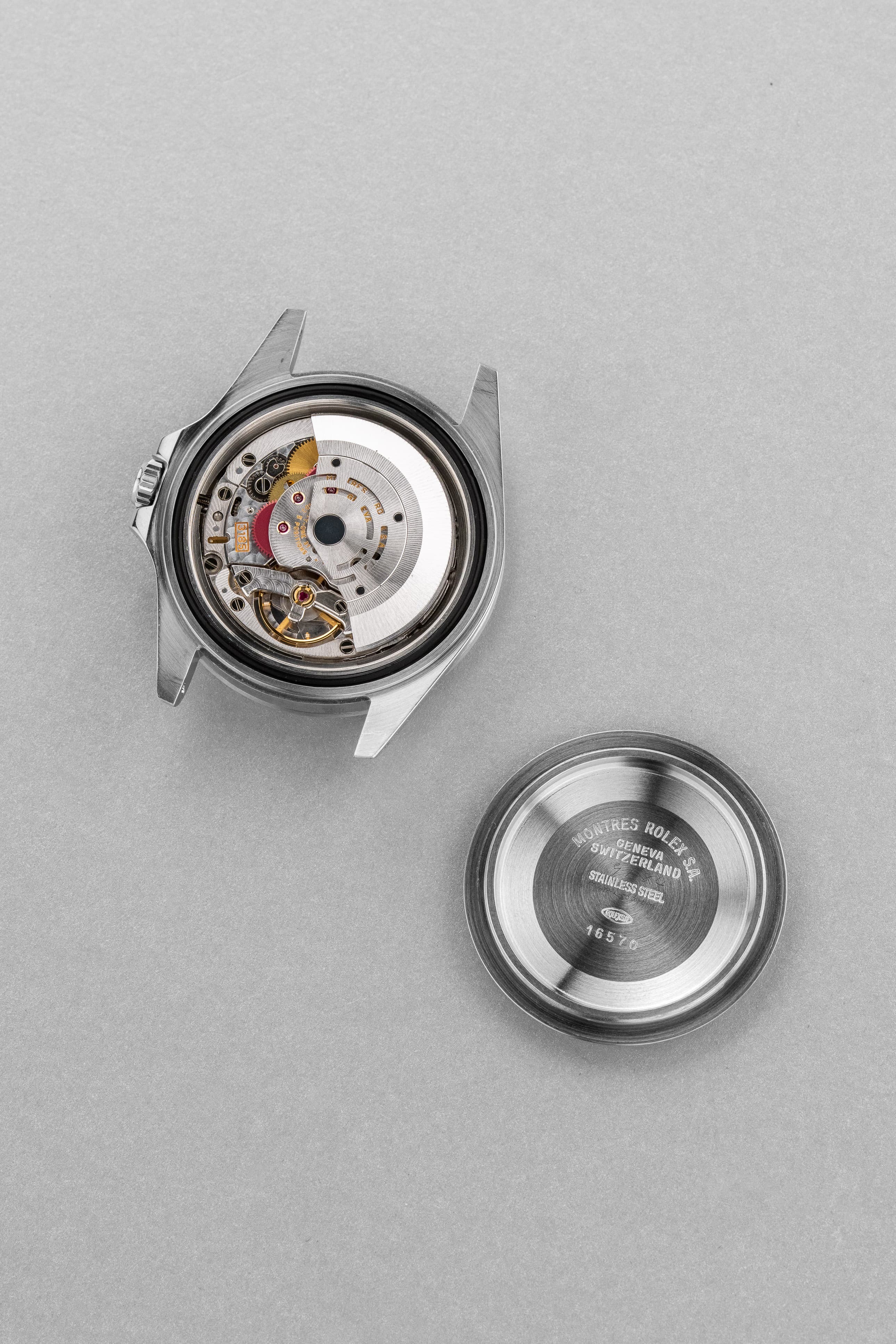 MAAR Rolex Explorer II réf. 16570 de 1997 — Cadran blanc & Tritium patiné - Inside case back