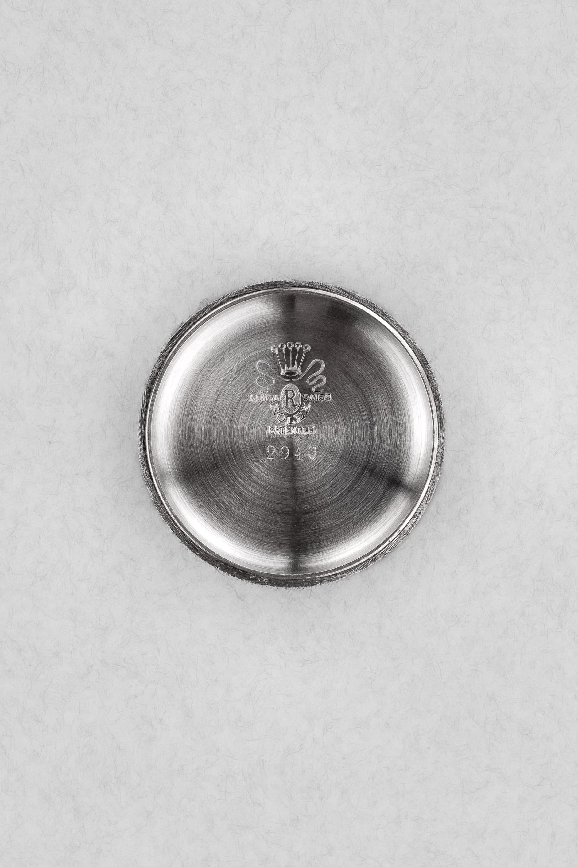 MDLZ Rolex « Bubble Back » réf. 5050 en acier de 1948 – Cadran « Crème Brûlée » Radium Burn - Inside case back