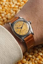 MDLZ 1948 Rolex “Bubble Back” Ref. 5050 in Steel – “Crème Brûlée” Radium Burn Dial - Wristshot
