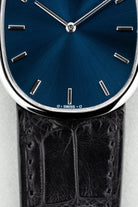 P1VE 卓越罕見 Patek Philippe Ellipse d’Or 型號 3848 白金腕錶，1992-1993 年——藍色 Sigma 字盤 + 品相絕佳 - 錶盤