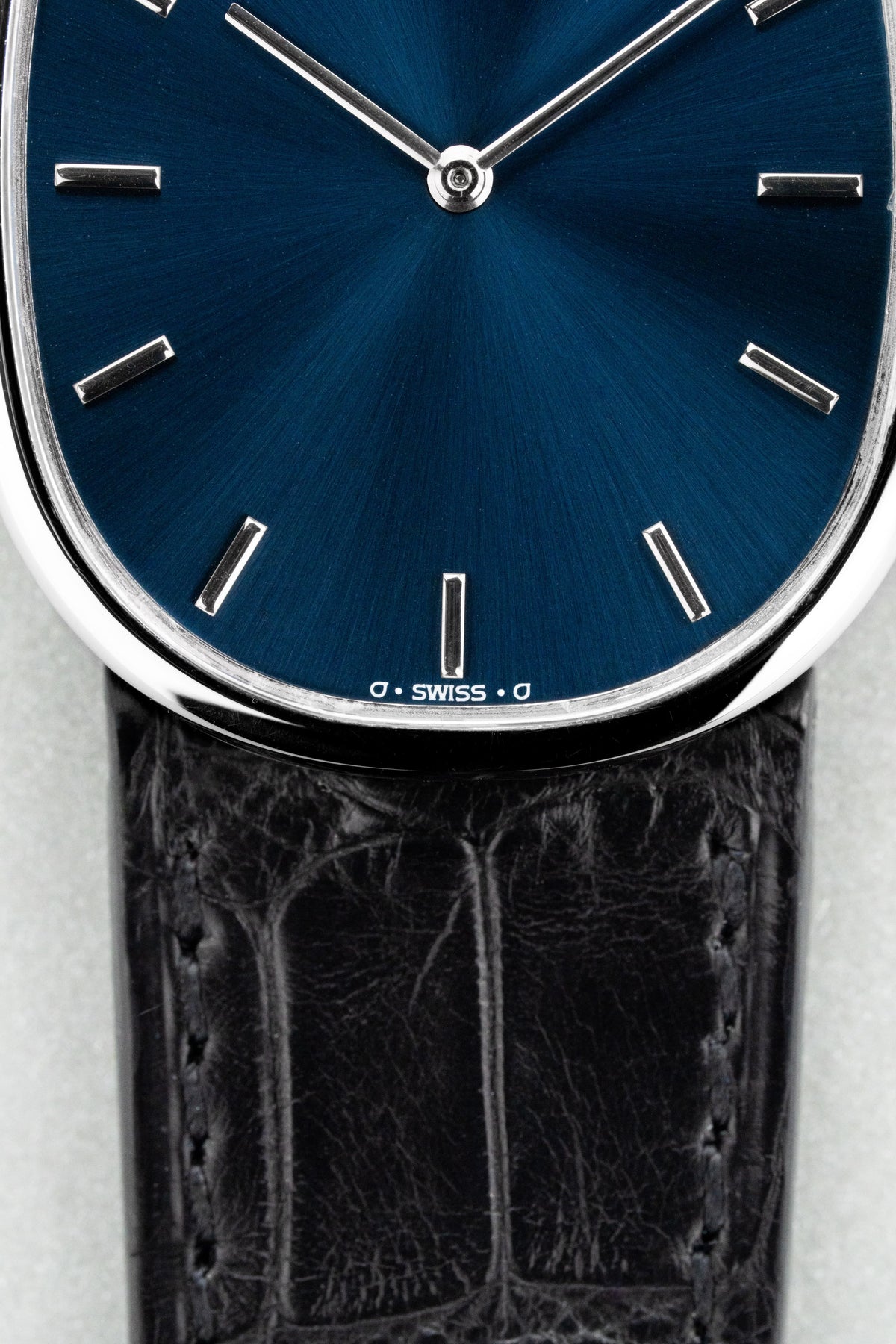 P1VE 卓越罕見 Patek Philippe Ellipse d’Or 型號 3848 白金腕錶，1992-1993 年——藍色 Sigma 字盤 + 品相絕佳 - 錶盤