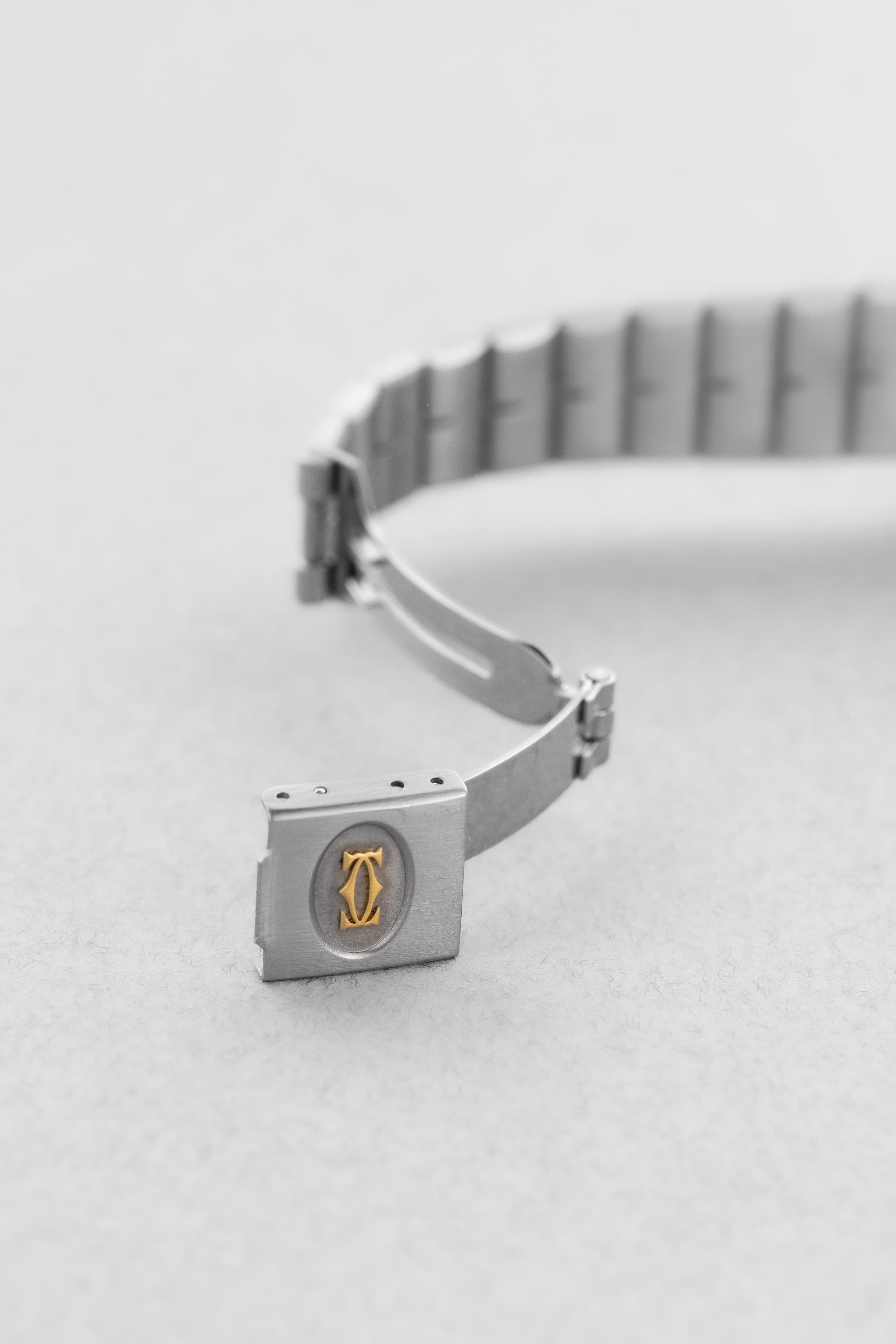 PMGK Cartier Santos Carrée GM réf. 2961 en acier et or jaune de 1984 - Buckle Outside