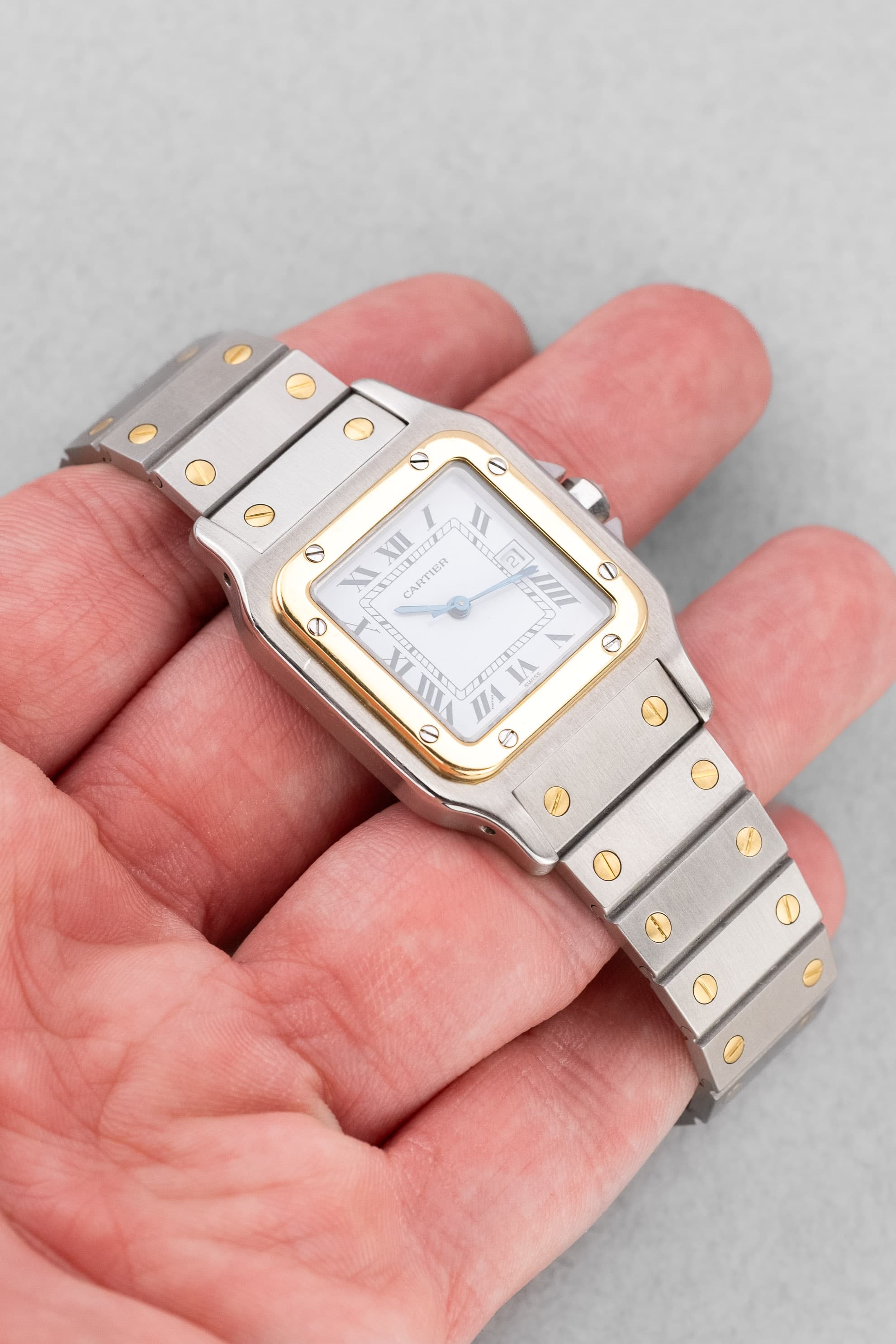 PMGK Cartier Santos Carrée GM réf. 2961 en acier et or jaune de 1984 - Lifestyle