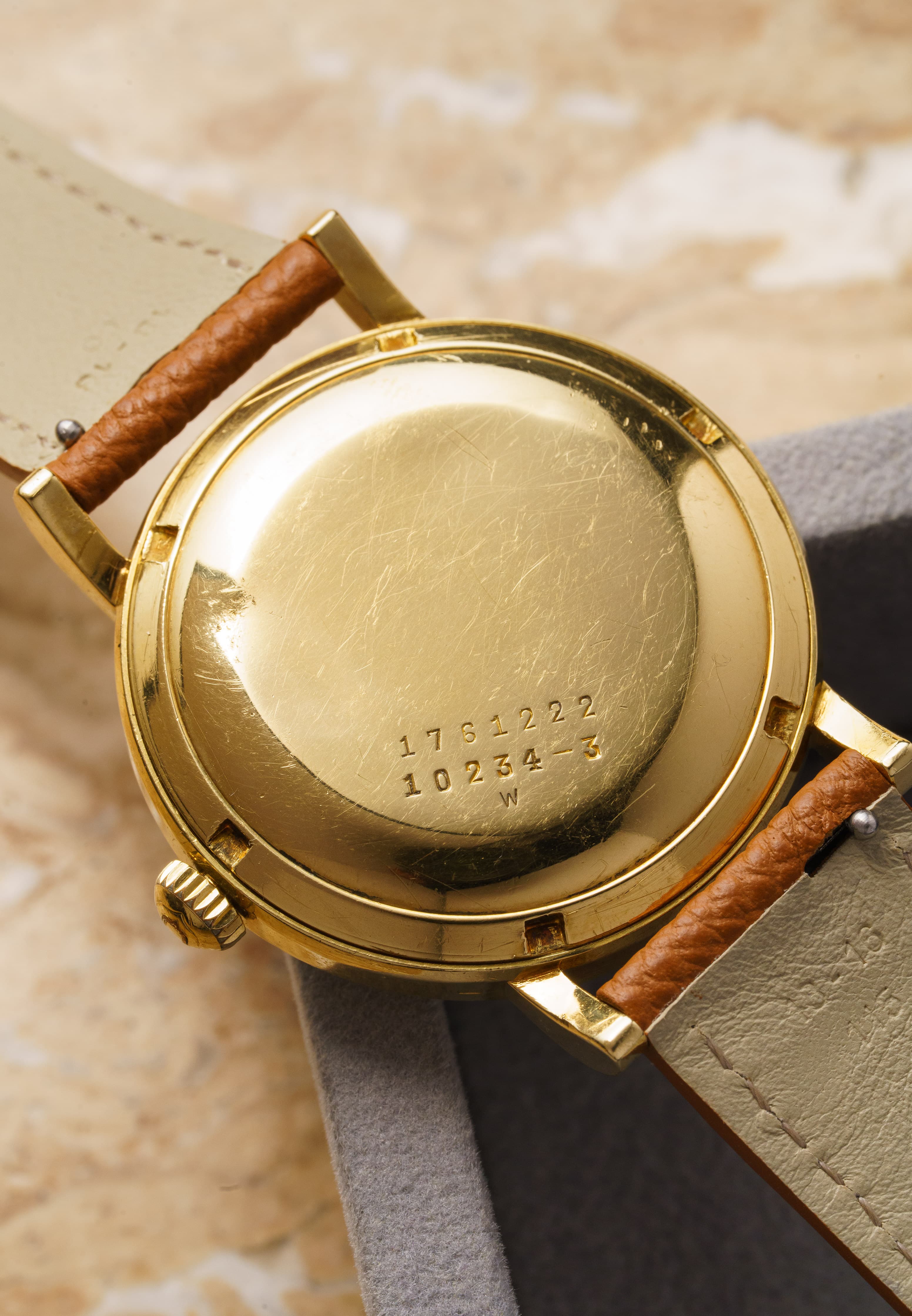 PRUL Splendido Universal Genève Polerouter De Luxe « Caramel Tropical » in oro giallo, ref. 10234-3, circa 1955 - Retro
