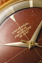 PRUL Splendido Universal Genève Polerouter De Luxe « Caramel Tropical » in oro giallo, ref. 10234-3, circa 1955 - Quadrante
