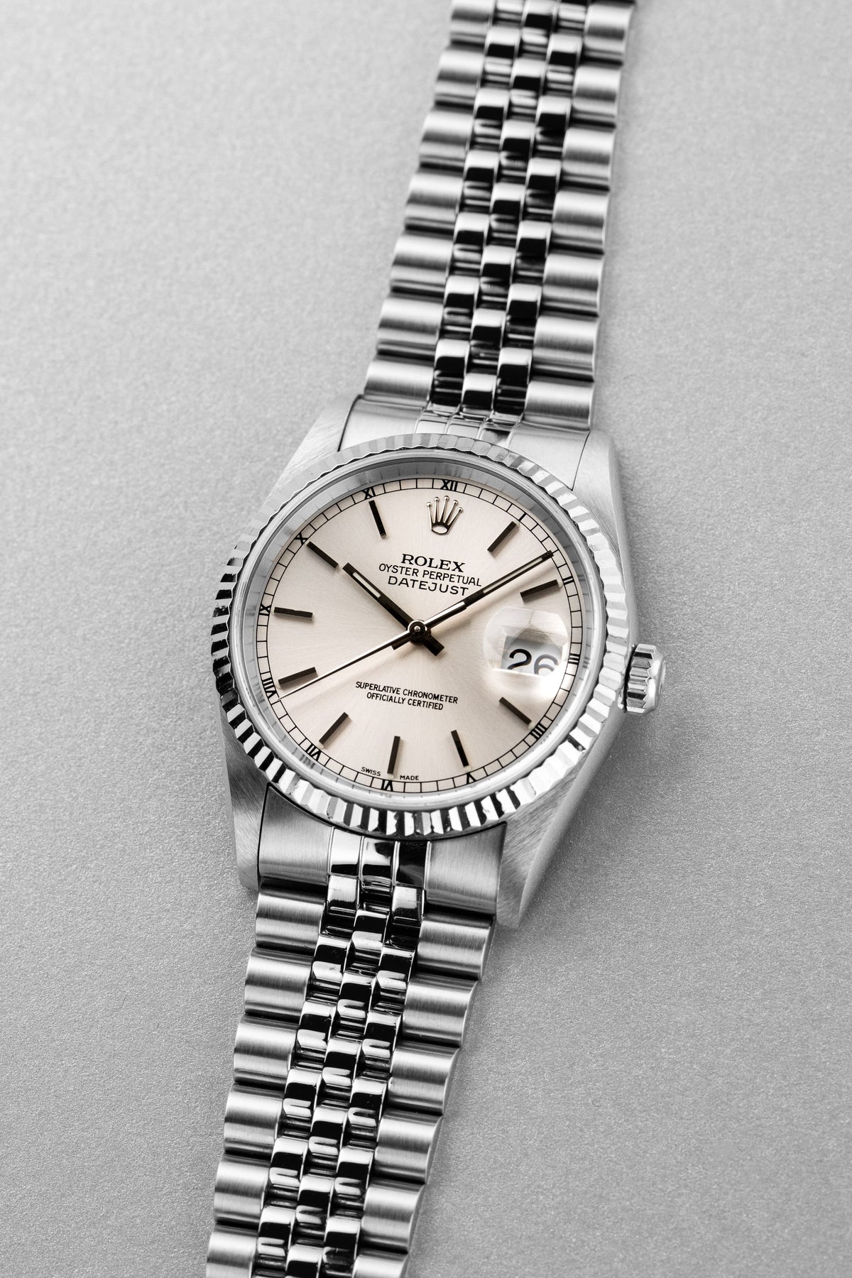 PV7E 2000 Rolex Datejust Ref. 16234 “Silver” – Rolex NFC Warranty Card - Three Quarters
