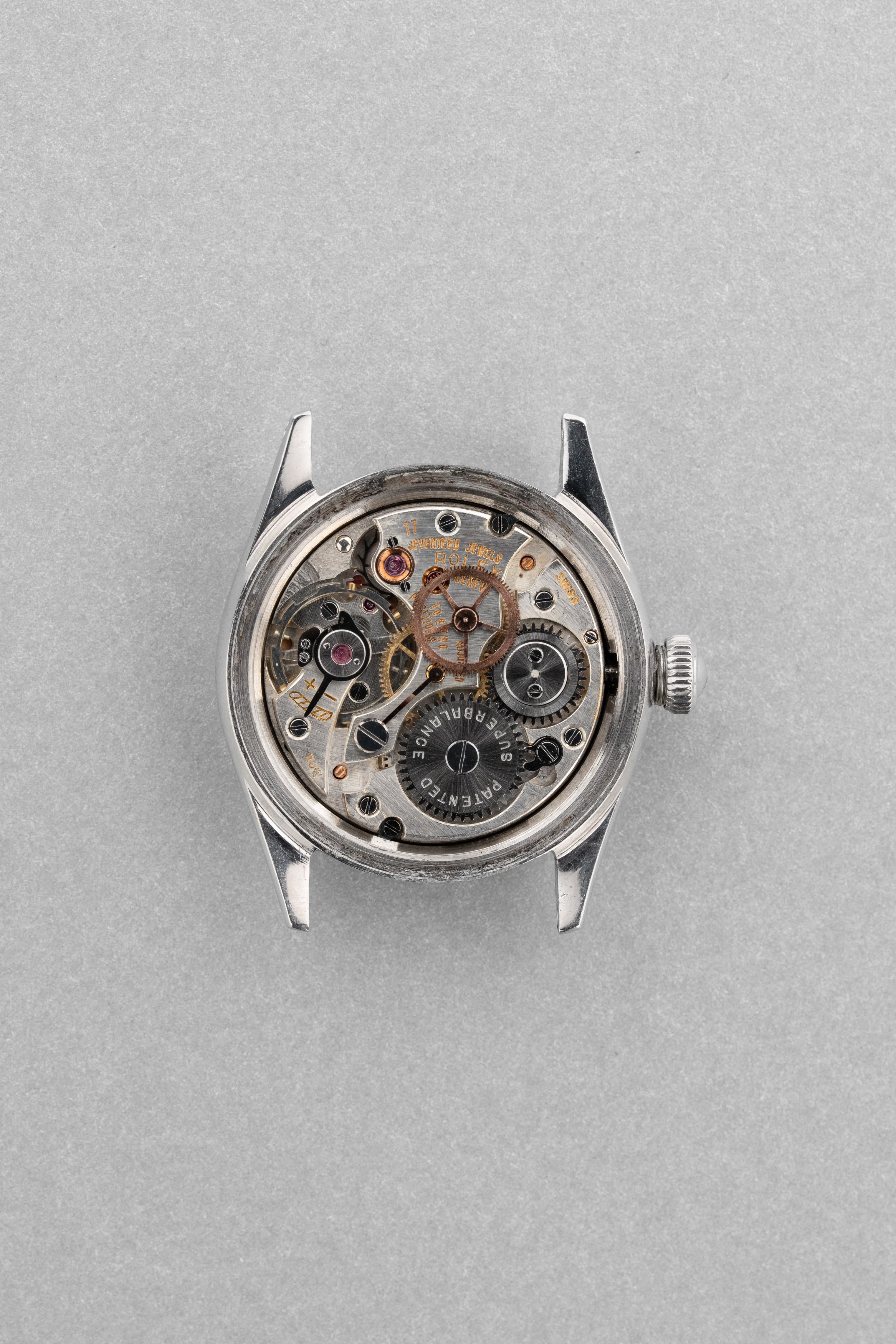 PVZW Superbe et Rare Rolex Speedking réf. 4220 de 1943 – Cadran « Salmon California » au Radium, Flat Back - Movement