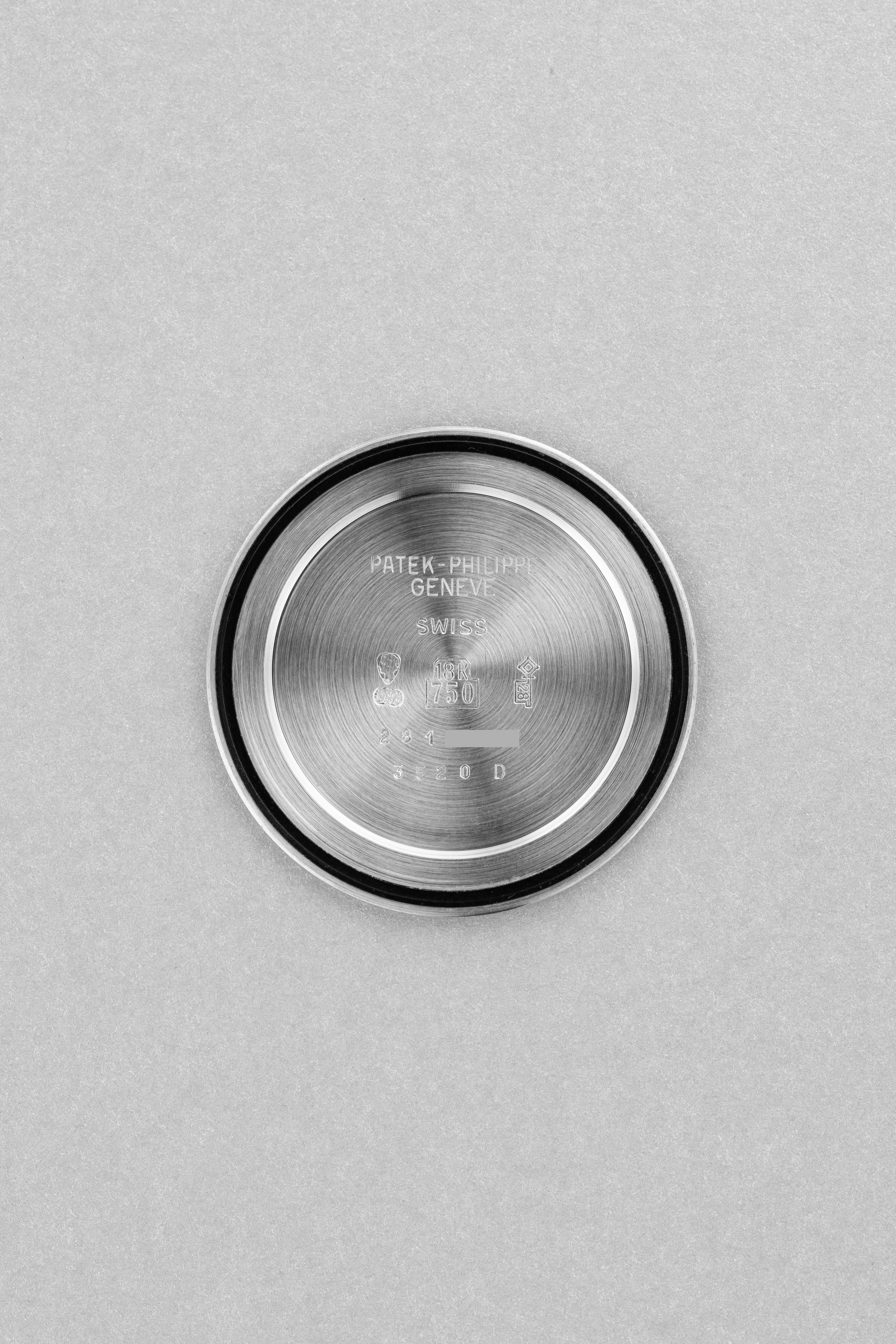 PYWT Patek Philippe Calatrava « Clous de Paris » réf. 3520D en or blanc, circa 1986 - Inside case back
