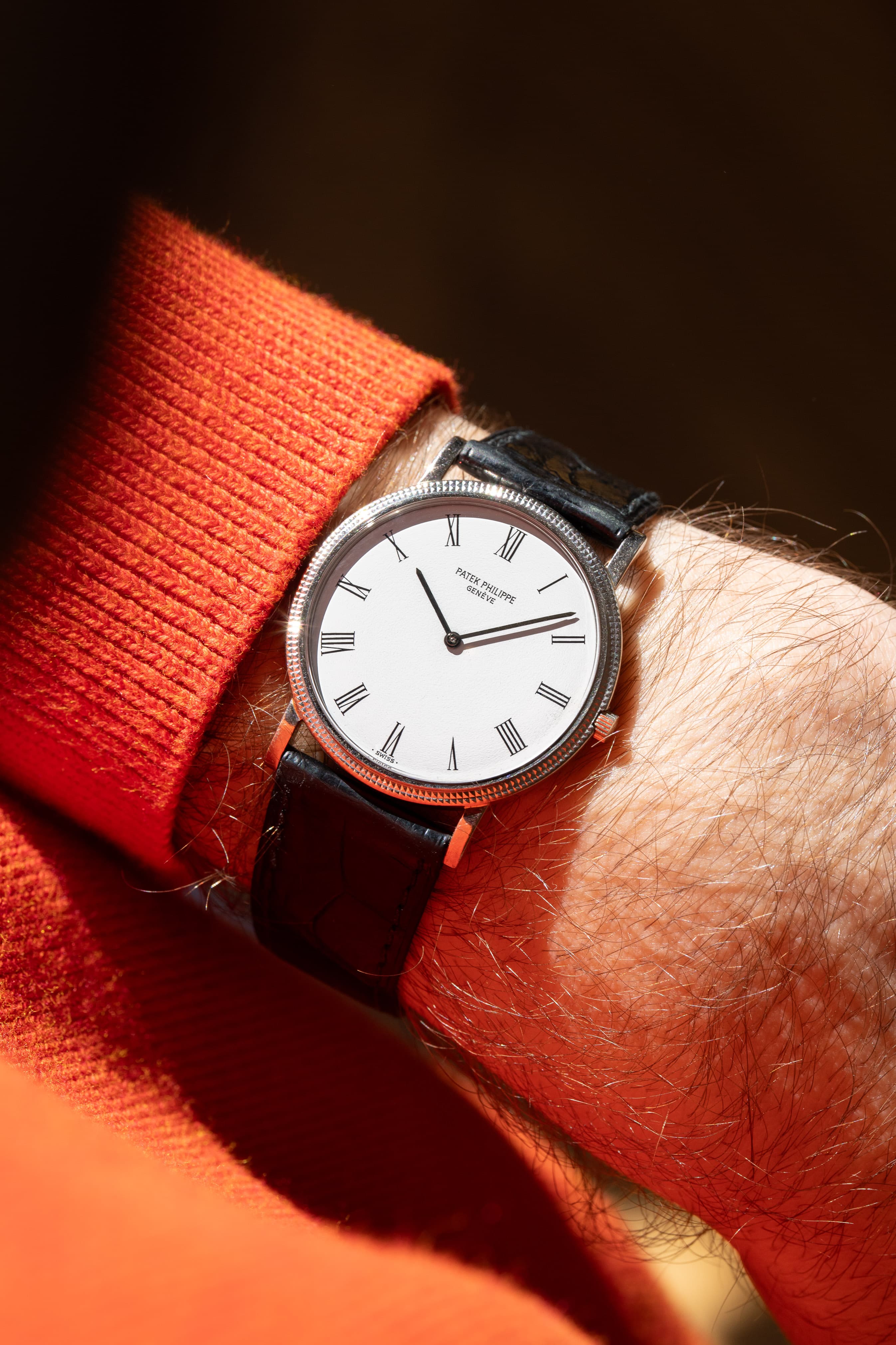 PYWT Patek Philippe Calatrava « Clous de Paris » réf. 3520D en or blanc, circa 1986 - Wristshot