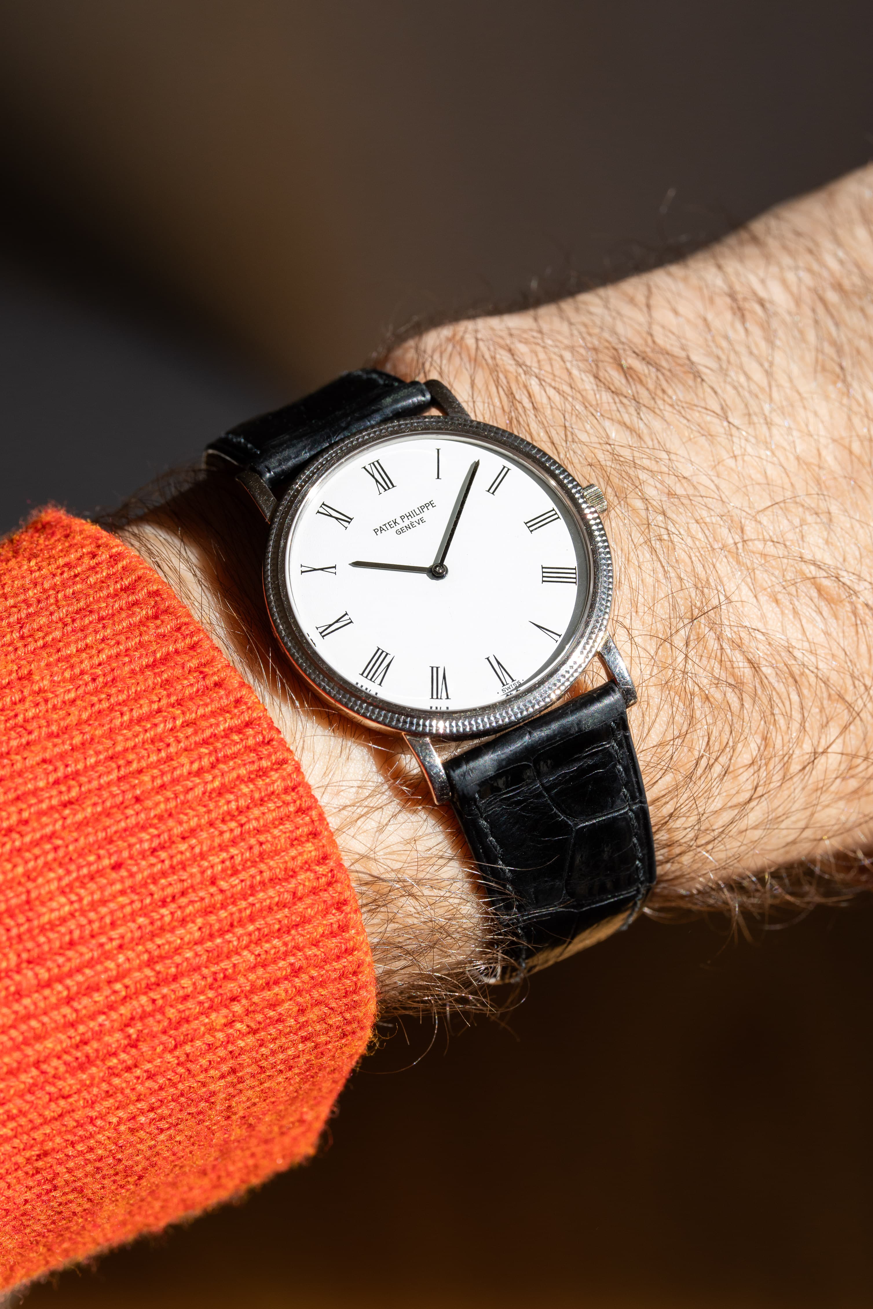 PYWT Patek Philippe Calatrava « Clous de Paris » réf. 3520D en or blanc, circa 1986 - Wristshot