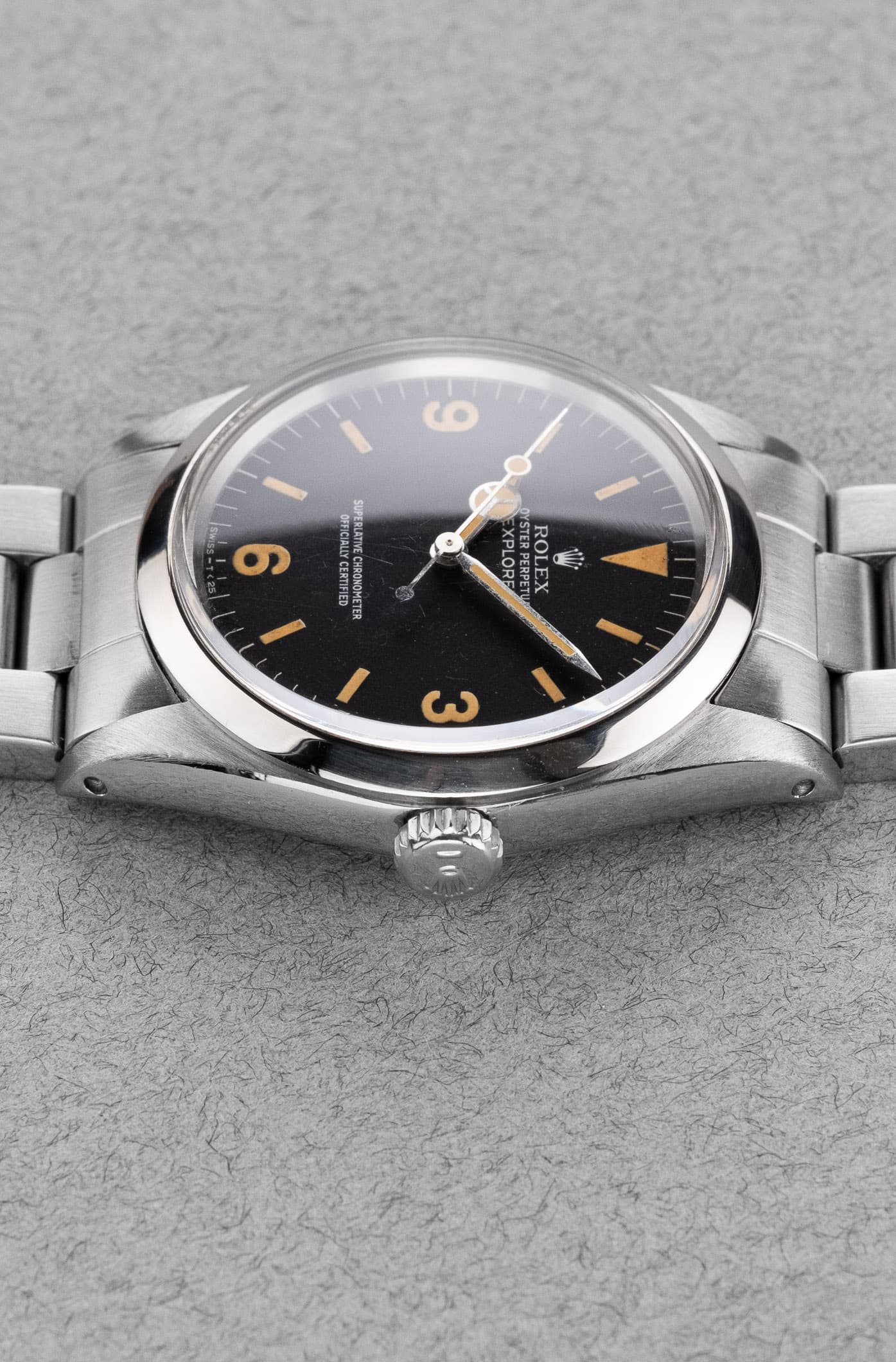 Q8UG Superbe Rolex Explorer 1016 Mark 3 « Pumpkin Patina » - Right side