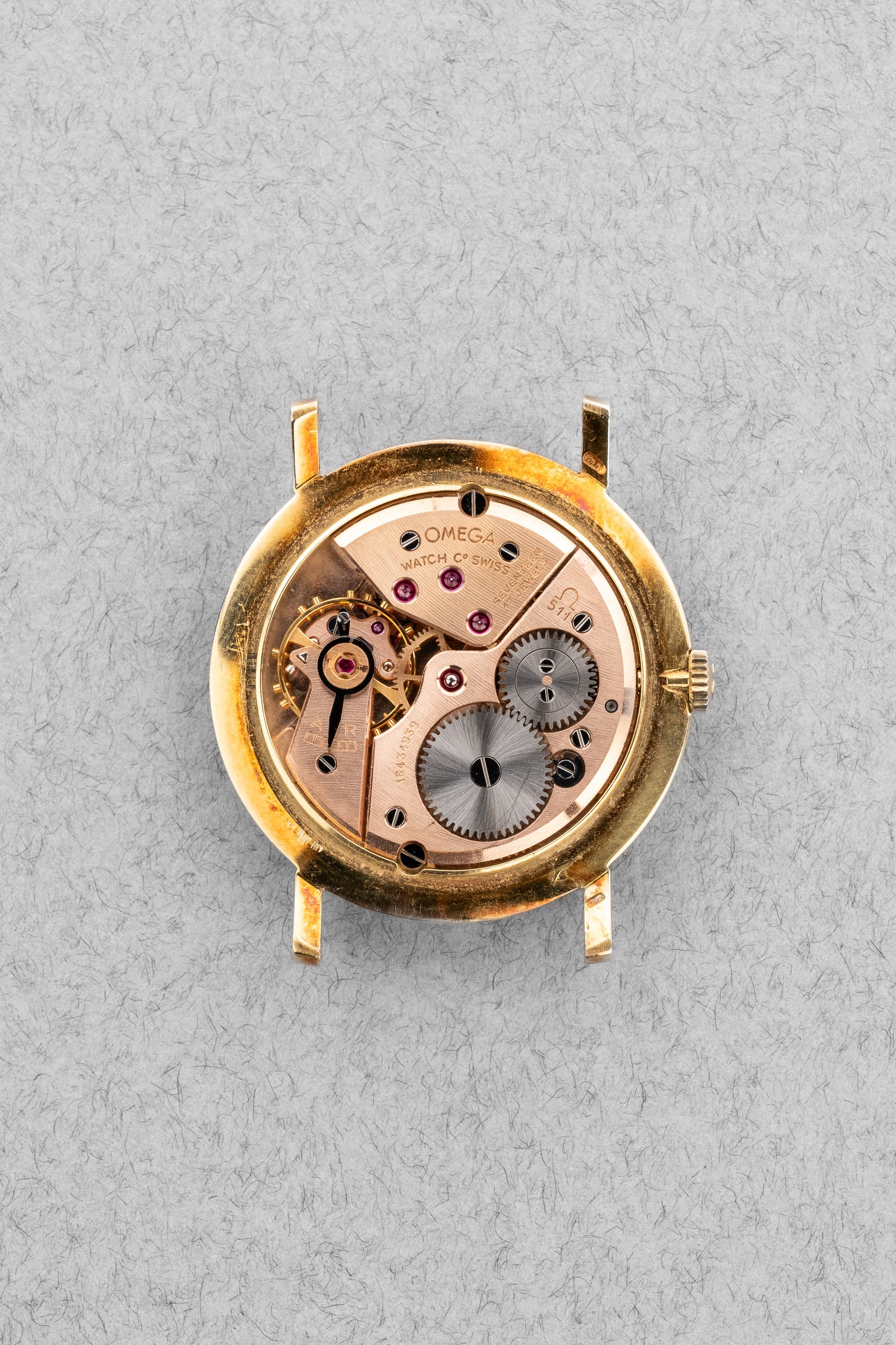 QUVZ Superbe Omega 14370 « Dress Watch » en or jaune de 1958 - Movement