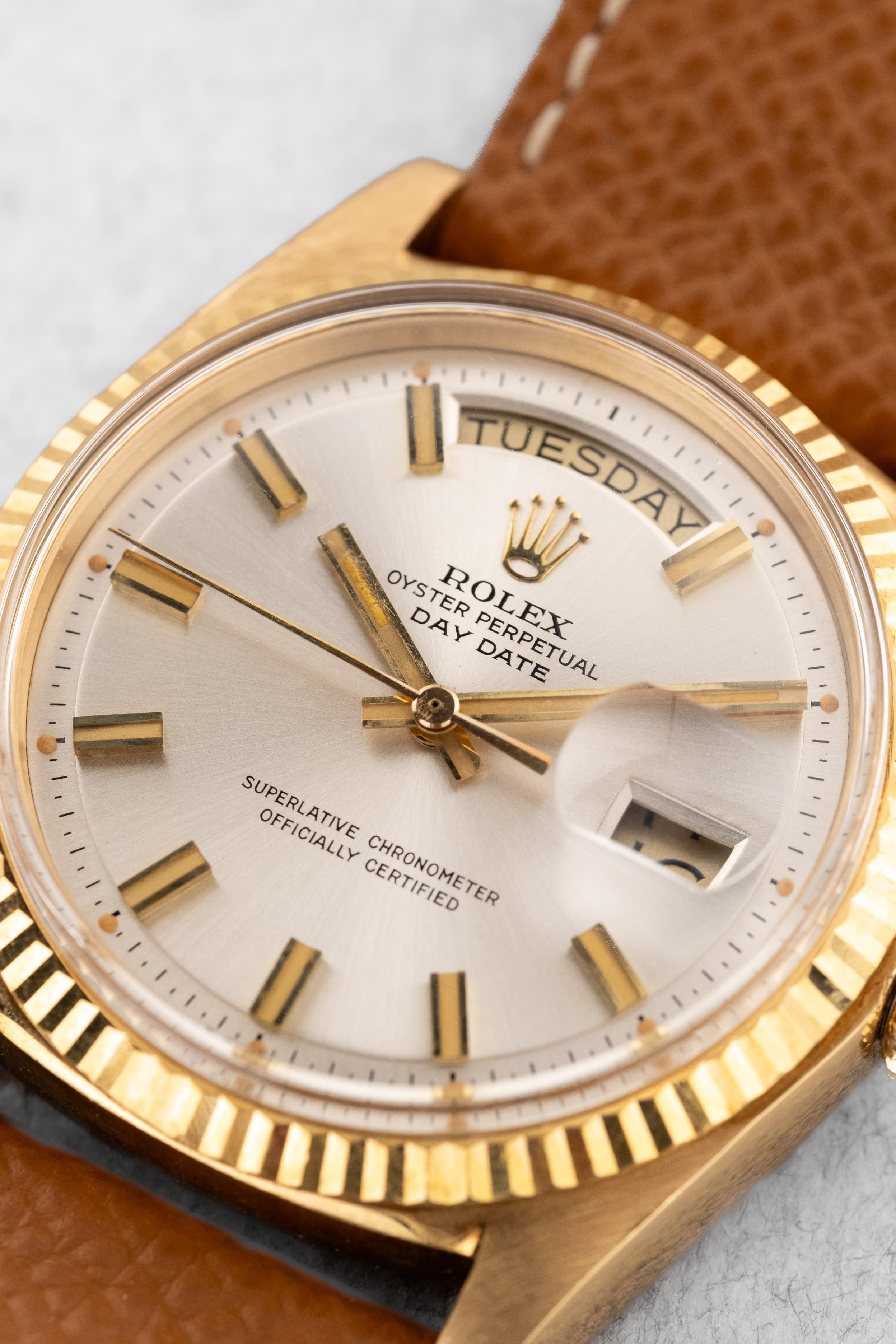 RKJL Superbe Rolex Day-Date réf. 1803 « Silver Wide Boy » de 1972 - Dial