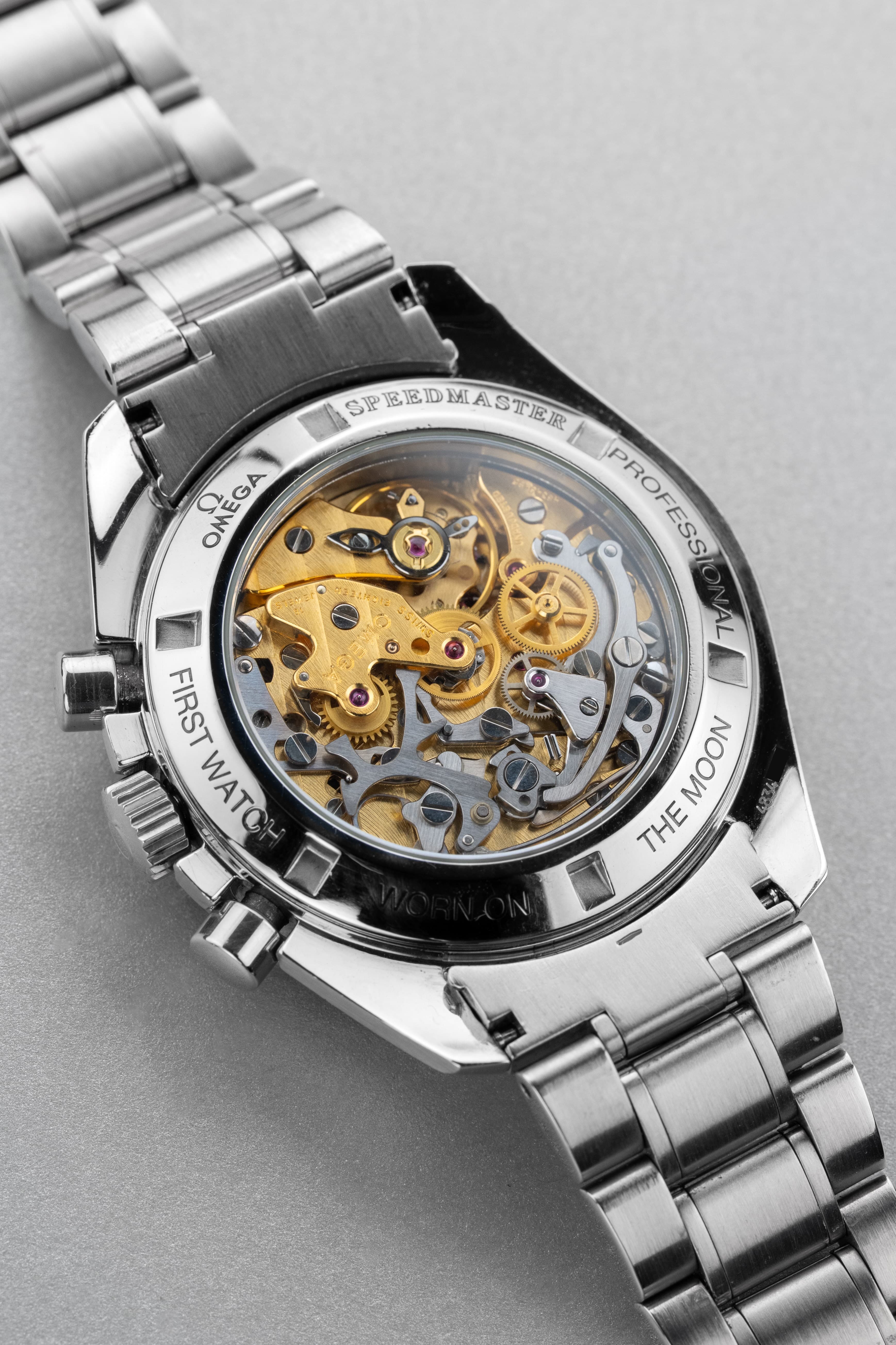 RYQM Omega Speedmaster Moonwatch ref. 3592.50/3572.50 circa 1997 – Fondello trasparente + Tritium patinato - Retro