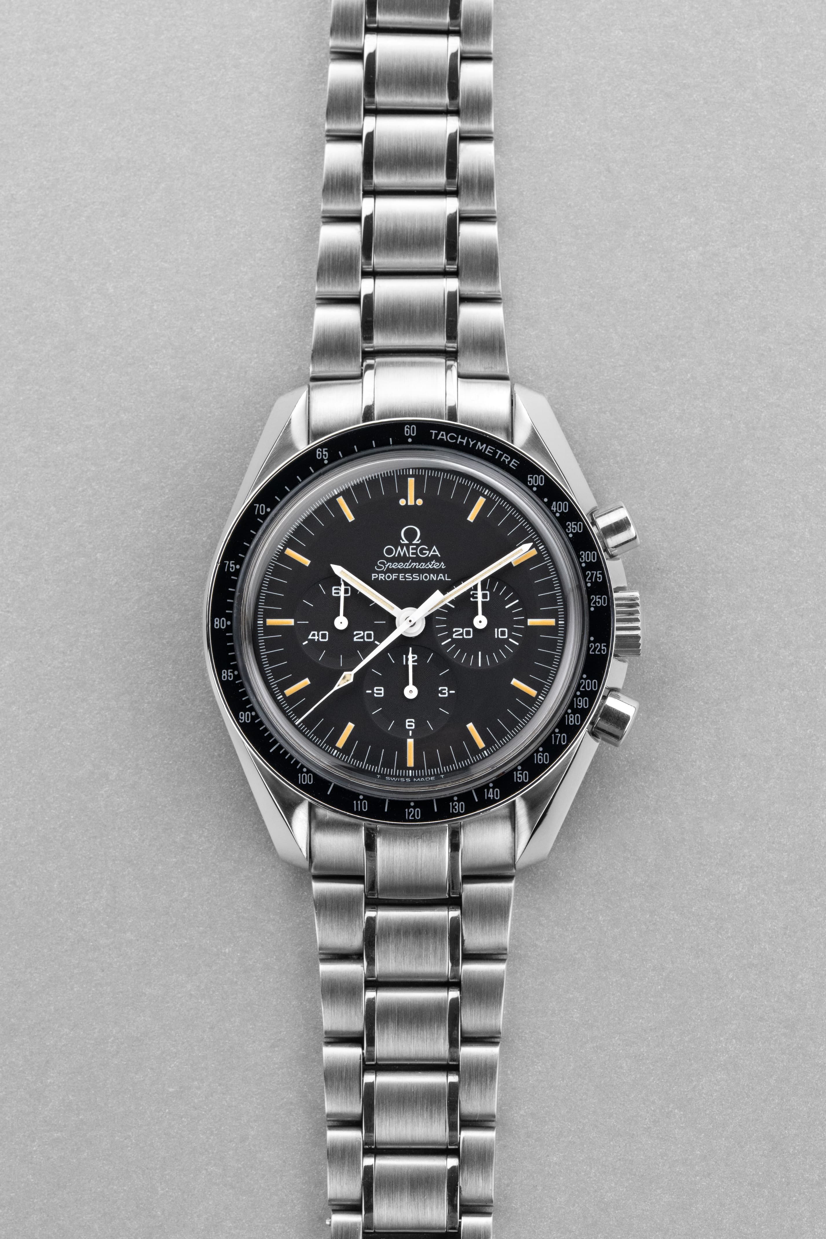 RYQM Omega Speedmaster Moonwatch ref. 3592.50/3572.50 circa 1997 – Fondello trasparente + Tritium patinato - Fronte