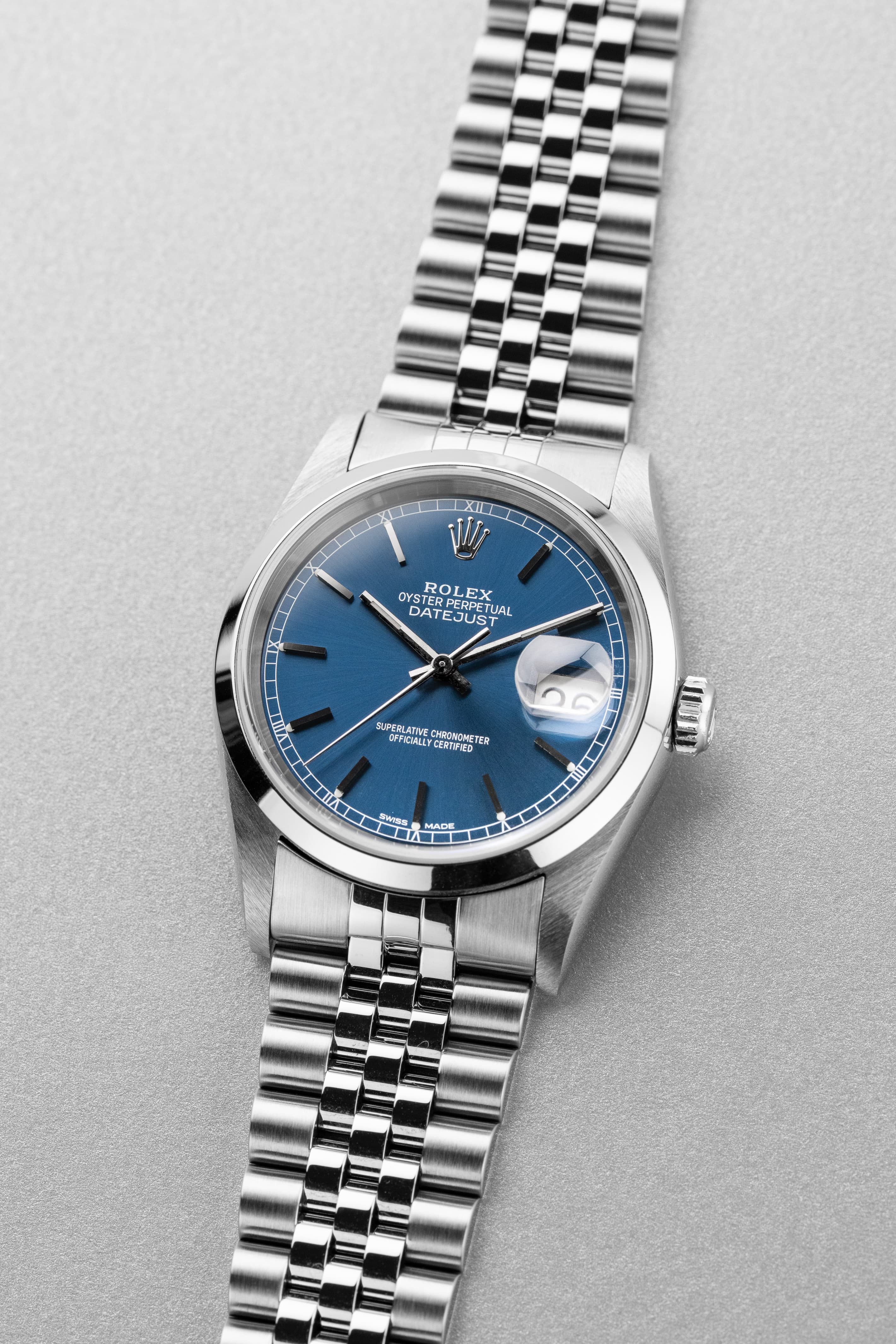 SE66 Rolex Datejust réf. 16200 de 2000 en acier – Cadran Bleu - Three Quarters