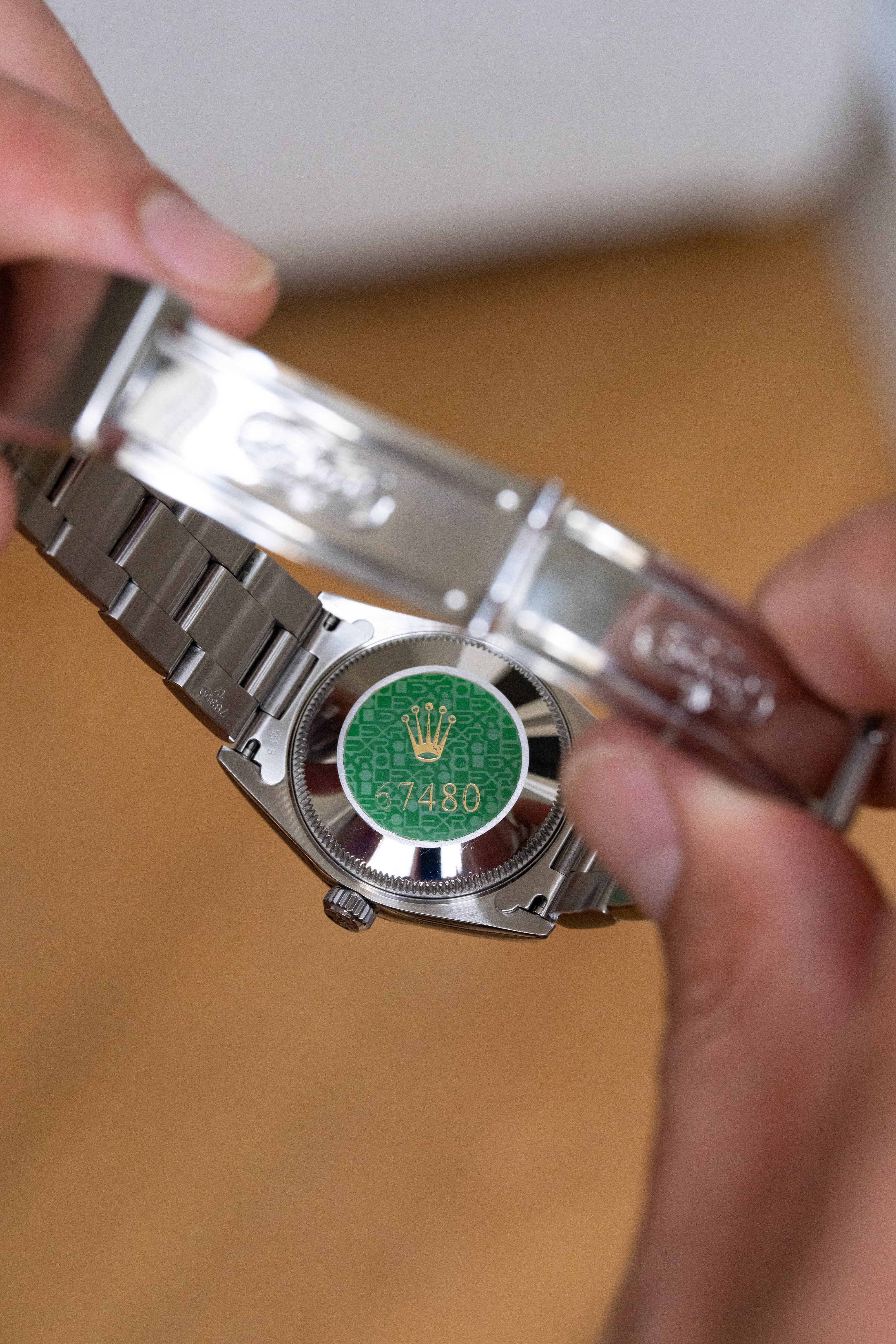 SGNE Rolex Oyster Perpetual 31 ref. 67480 1997 г. — синий циферблат «Explorer 3-6-9», оригинальная гарантия, идеальное состояние - Застёжка внутри