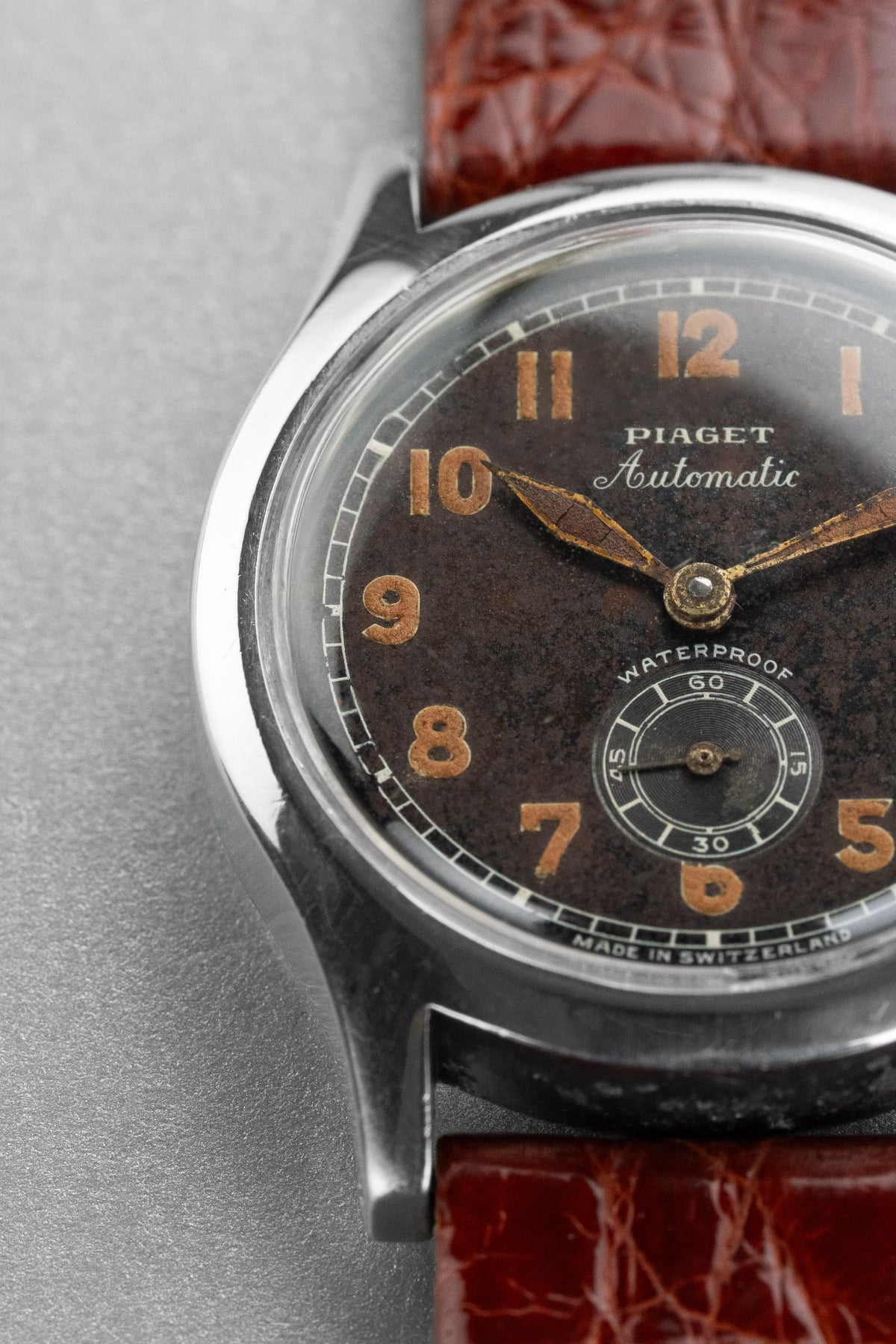 SJNV Extremely Rare and Astonishing Piaget “Military” Automatic in Steel, circa 1945 - Feature