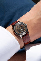 SJNV Extremely Rare and Astonishing Piaget “Military” Automatic in Steel, circa 1945 - Wristshot