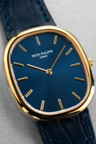 SKP2 精美的 Patek Philippe Ellipse d’Or「Jumbo」型號 3738 自動上鍊腕錶——藍色字盤 & Cal. 240 微型擺陀 - 錶盤