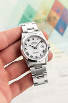TPHB Rolex Datejust ref. 16200 스틸, 2004-2005년 – 오리지널 보증서 + 「White Roman No Lume」 다이얼 - 라이프스타일