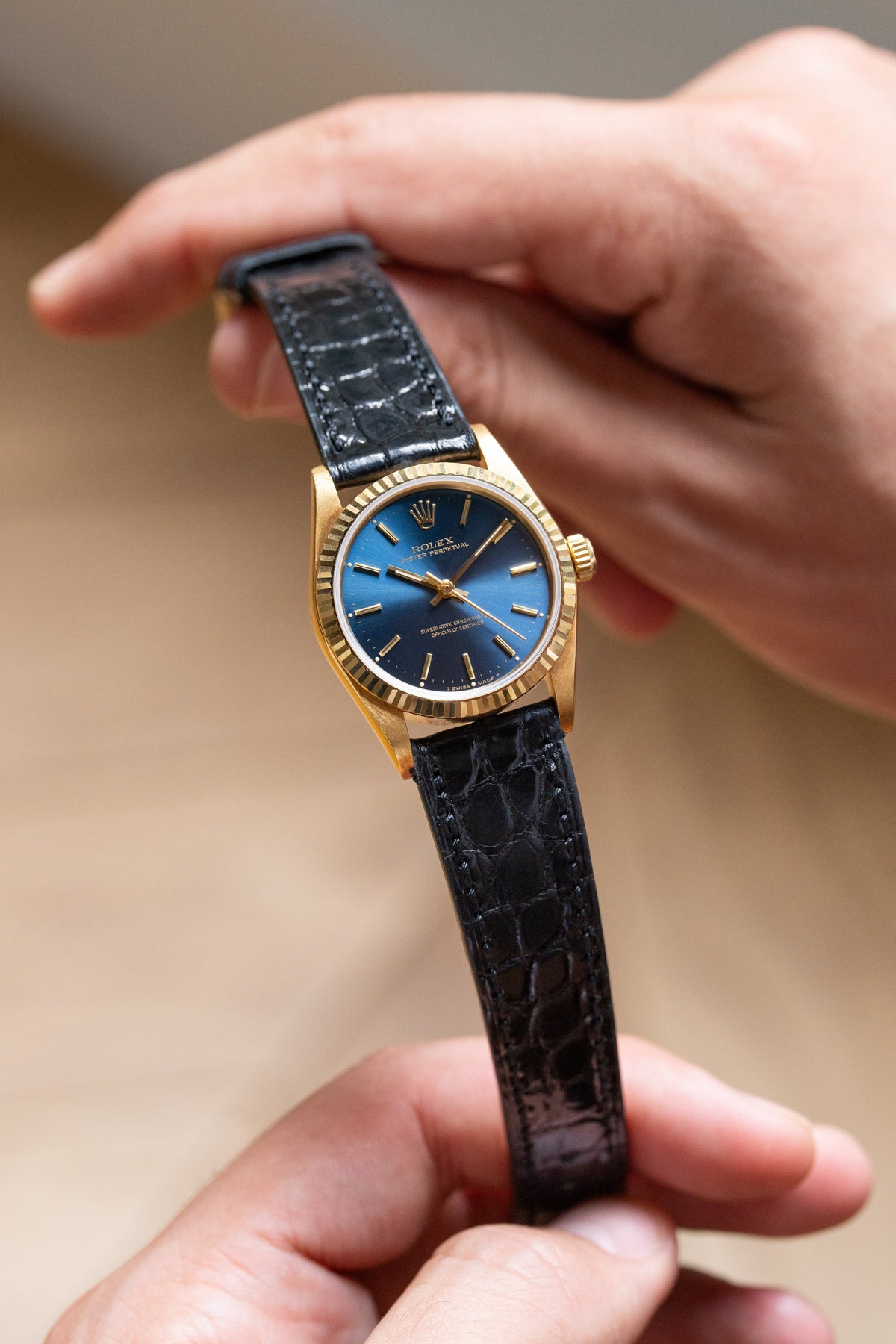 TYPG Rare 1990 Rolex Oyster Perpetual 31 Ref. 67518 in Yellow Gold – Perfect Condition - Lifestyle