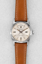 UJ7Q Rolex Day-Date 1803 en or blanc de 1968 – Cadran « Doorstop » - Front