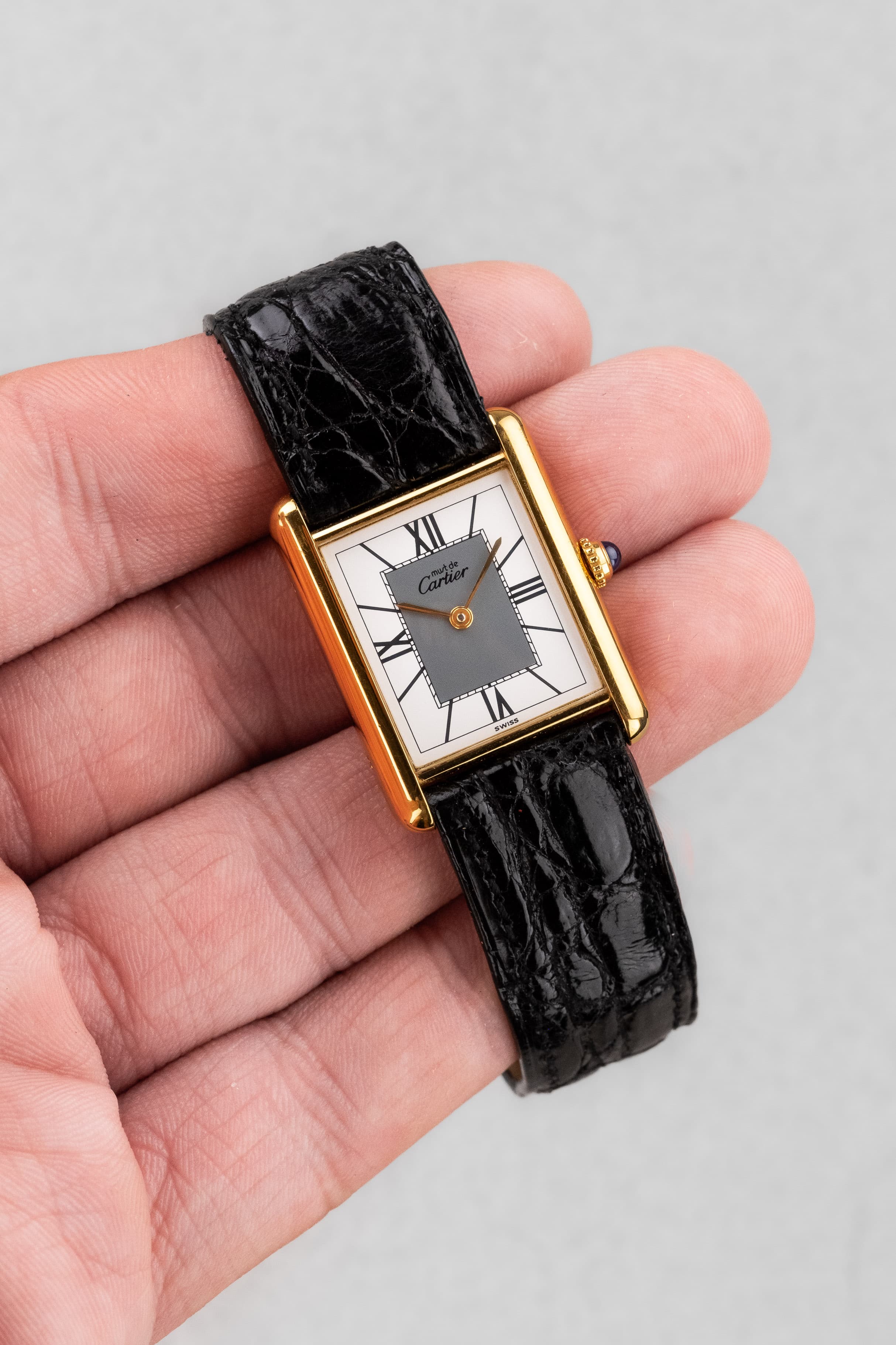 VH1J Cartier Tank Must Quartz GM 5 « Art Déco Grey & White Roman 3-6-9-12 » - Lifestyle