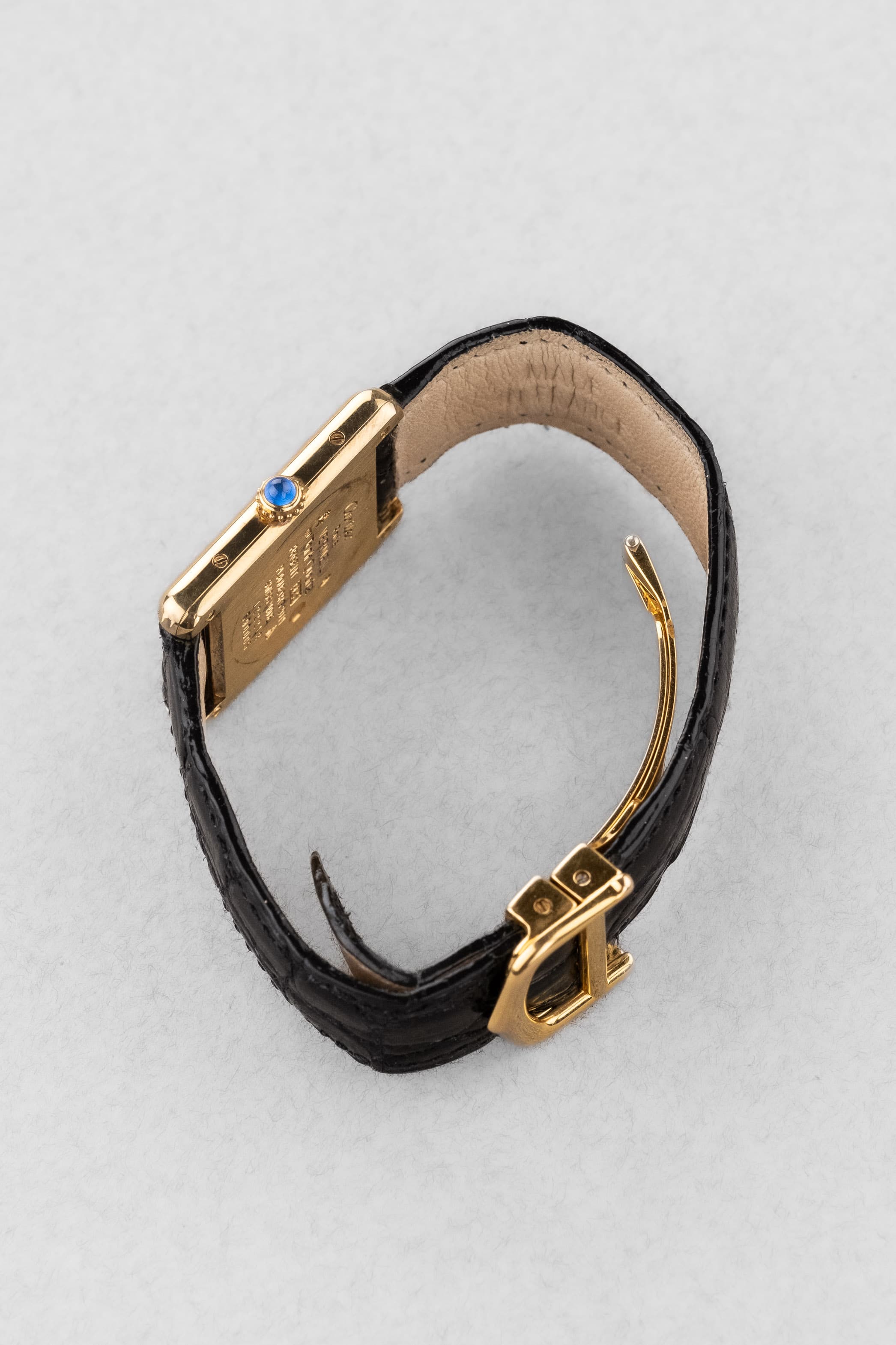 VH1J Cartier Tank Must Quartz GM 5 « Art Déco Grey & White Roman 3-6-9-12 » - Right side