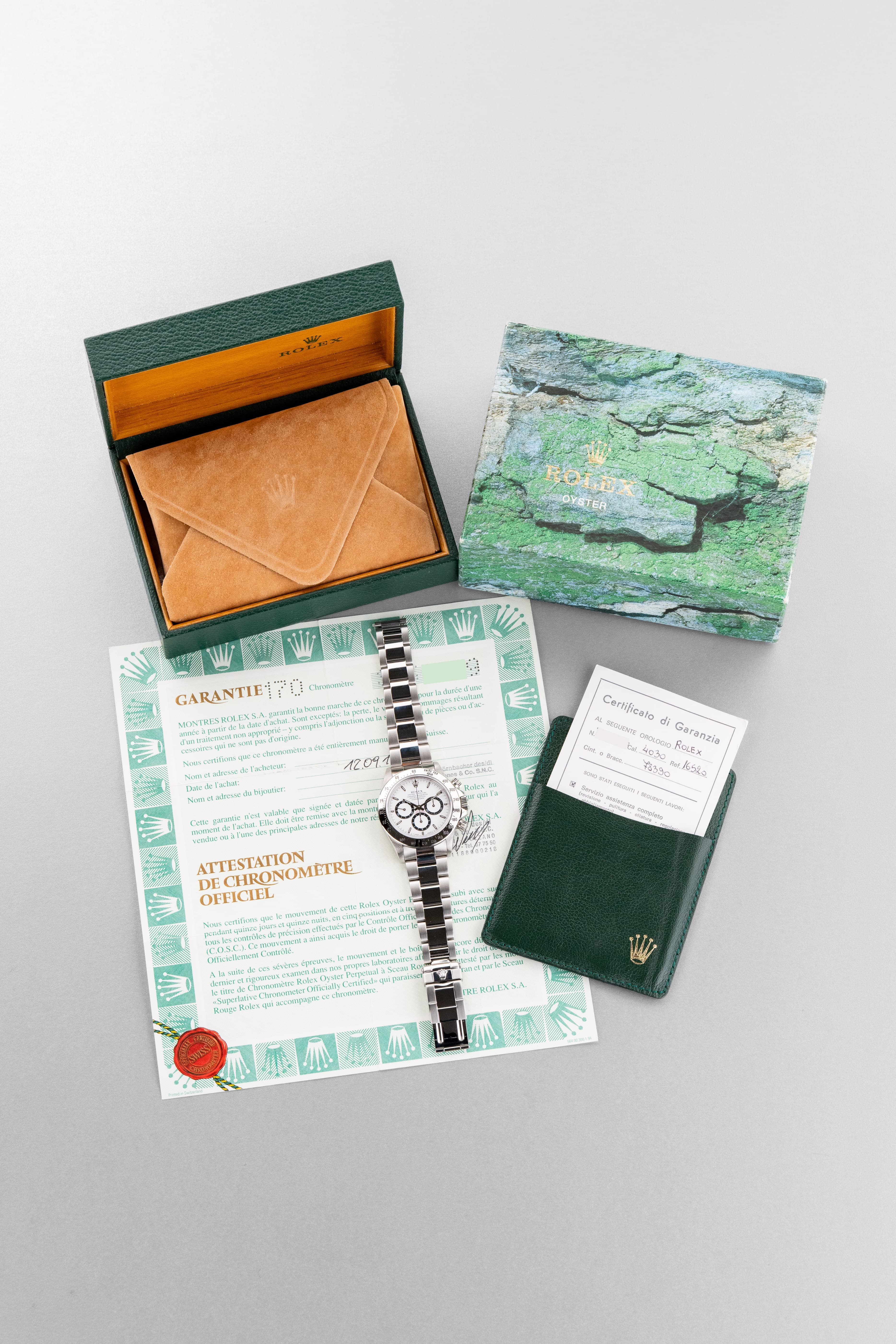 VHKU Rolex Cosmograph Daytona «Zenith» ref. 16520 с белым циферблатом, 1993–1994 гг. — Full Set - Полный комплект