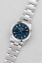 VKYF Rolex Air-King réf. 14000 de 1999 – Cadran bleu « Explorer 3-6-9 » - Three Quarters