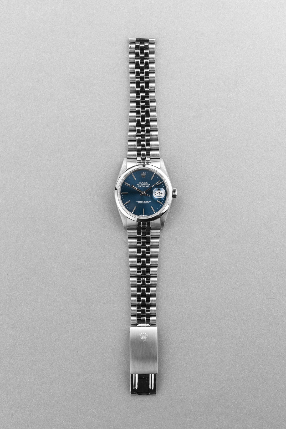 VSUY 1990 Rolex Datejust Ref. 16200 in Steel – Blue Dial + Original Warranty - Overview