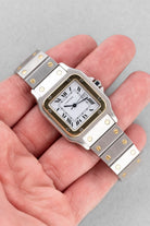 WXKV Cartier Santos Carrée réf. 2961 en acier et or jaune, circa 1985 - Feature