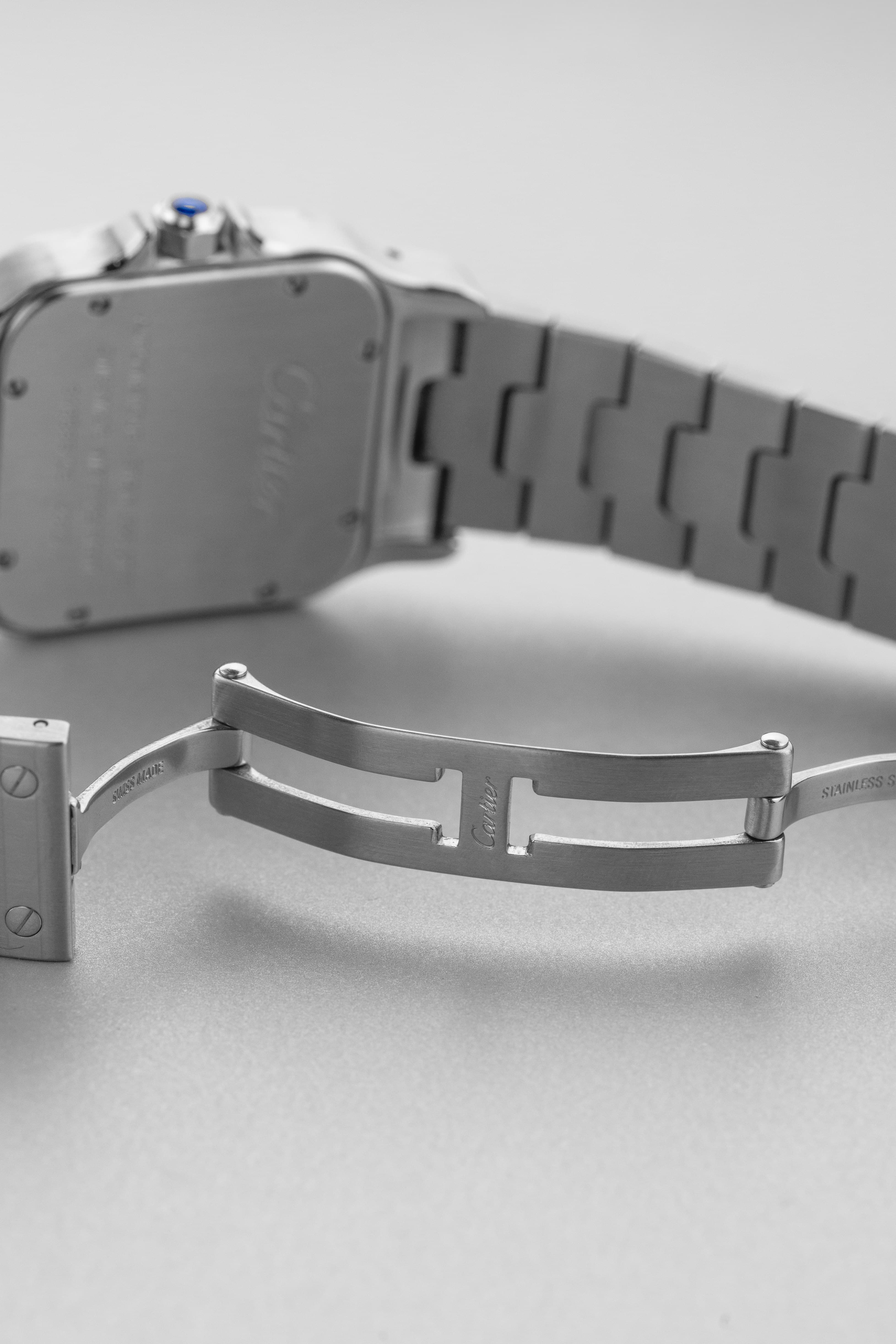 WXQP Cartier Santos Galbée XL réf. 2823 en acier de 2017 – Full Set - Buckle Inside