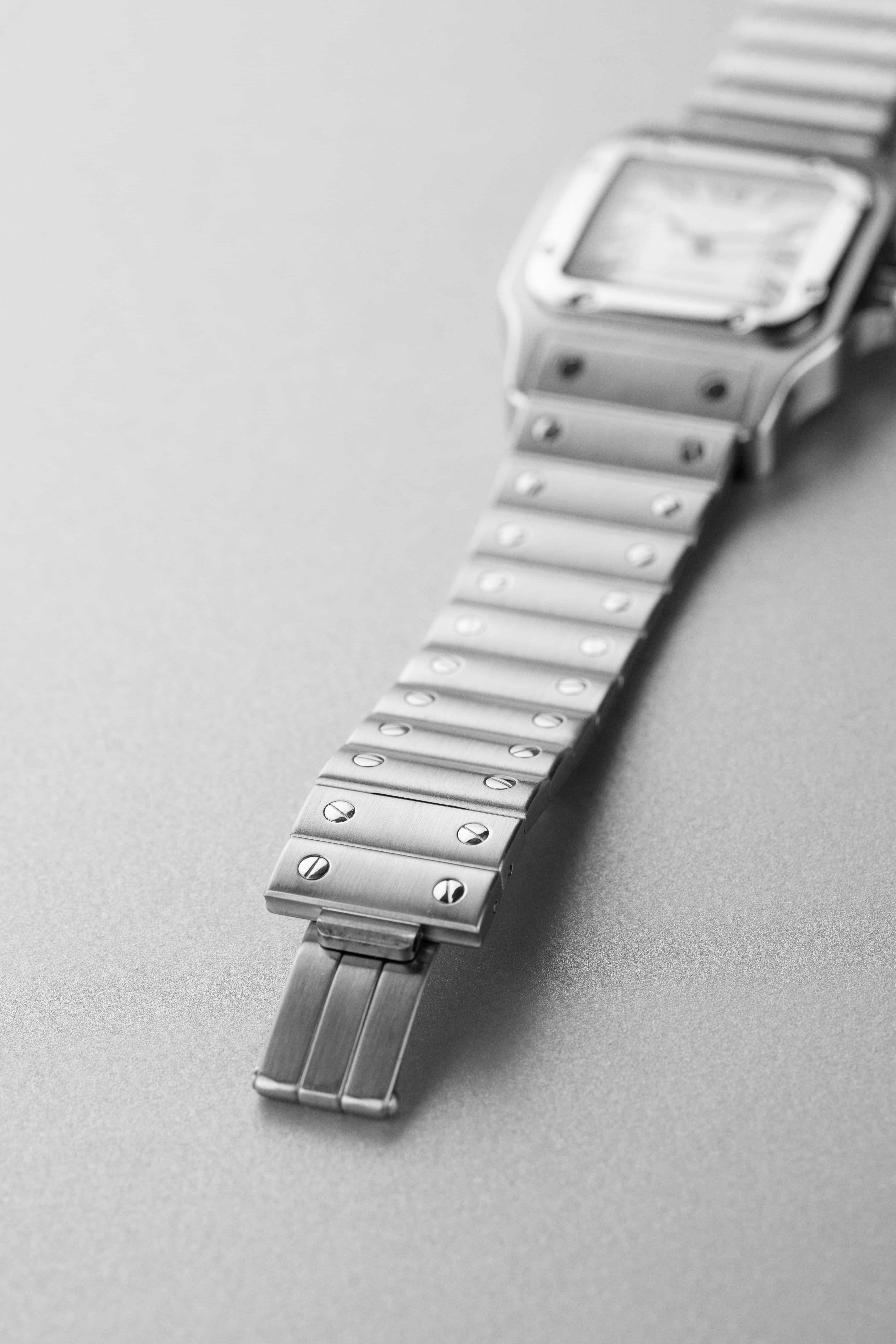 WXQP Cartier Santos Galbée XL réf. 2823 en acier de 2017 – Full Set - Buckle Outside