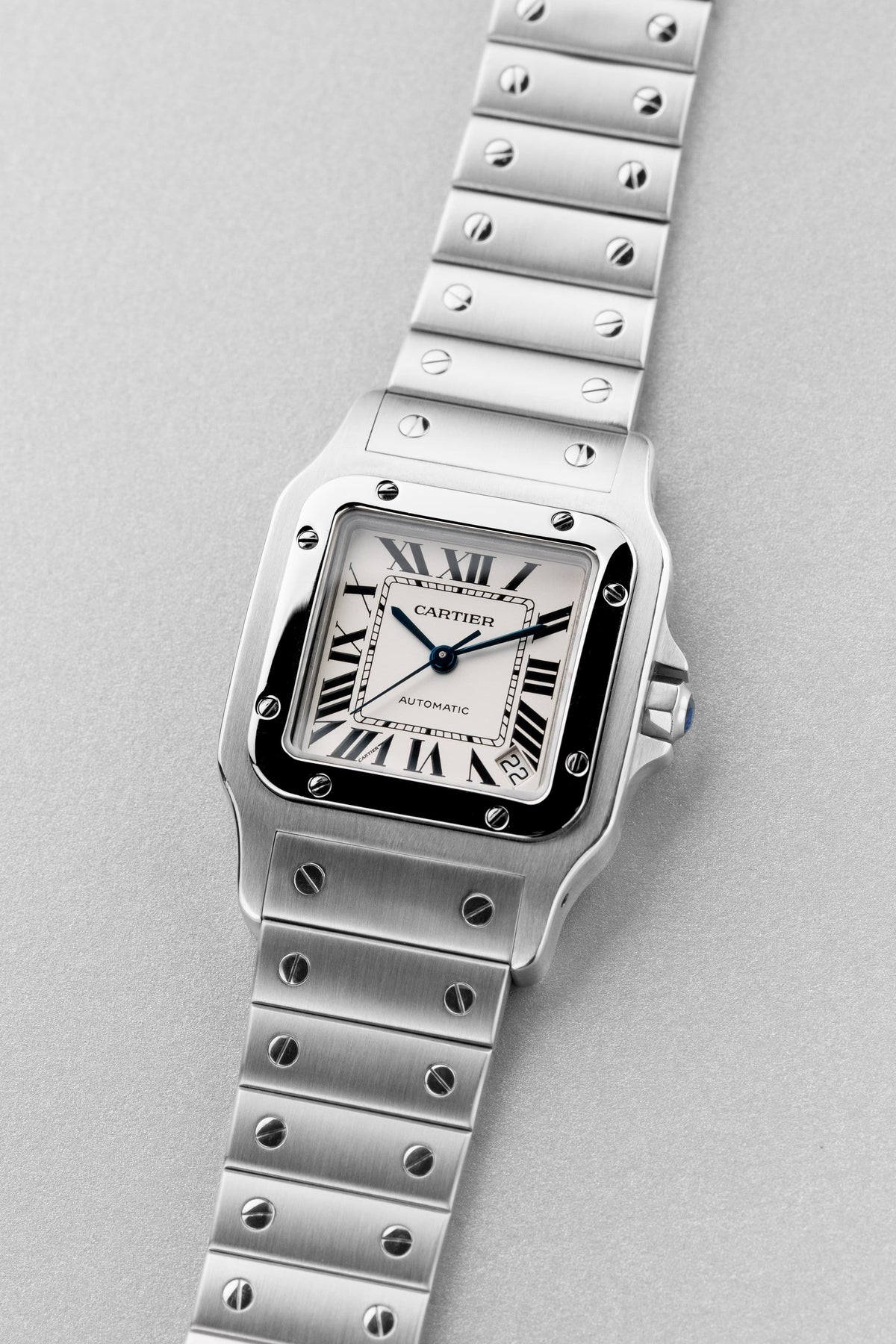 WXQP Cartier Santos Galbée XL réf. 2823 en acier de 2017 – Full Set - Three Quarters