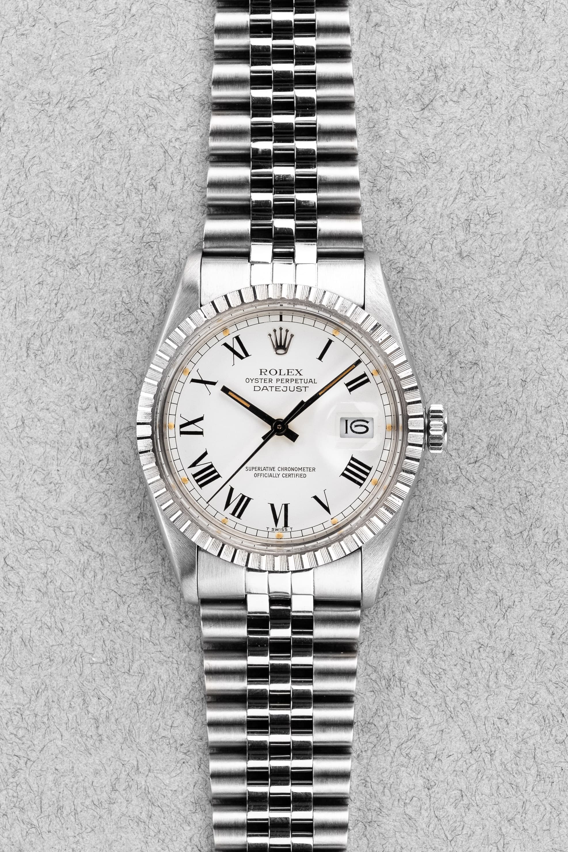 1987 Rolex Datejust 16030 Pumpkin White Buckley Dial Amplitude