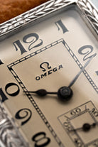 XRCC Superb and Rare Rectangular Omega “Jumbo” in Silver, circa 1929 - Dial