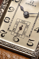 XRCC Superb and Rare Rectangular Omega “Jumbo” in Silver, circa 1929 - Dial