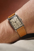 XRCC Superb and Rare Rectangular Omega “Jumbo” in Silver, circa 1929 - Wristshot