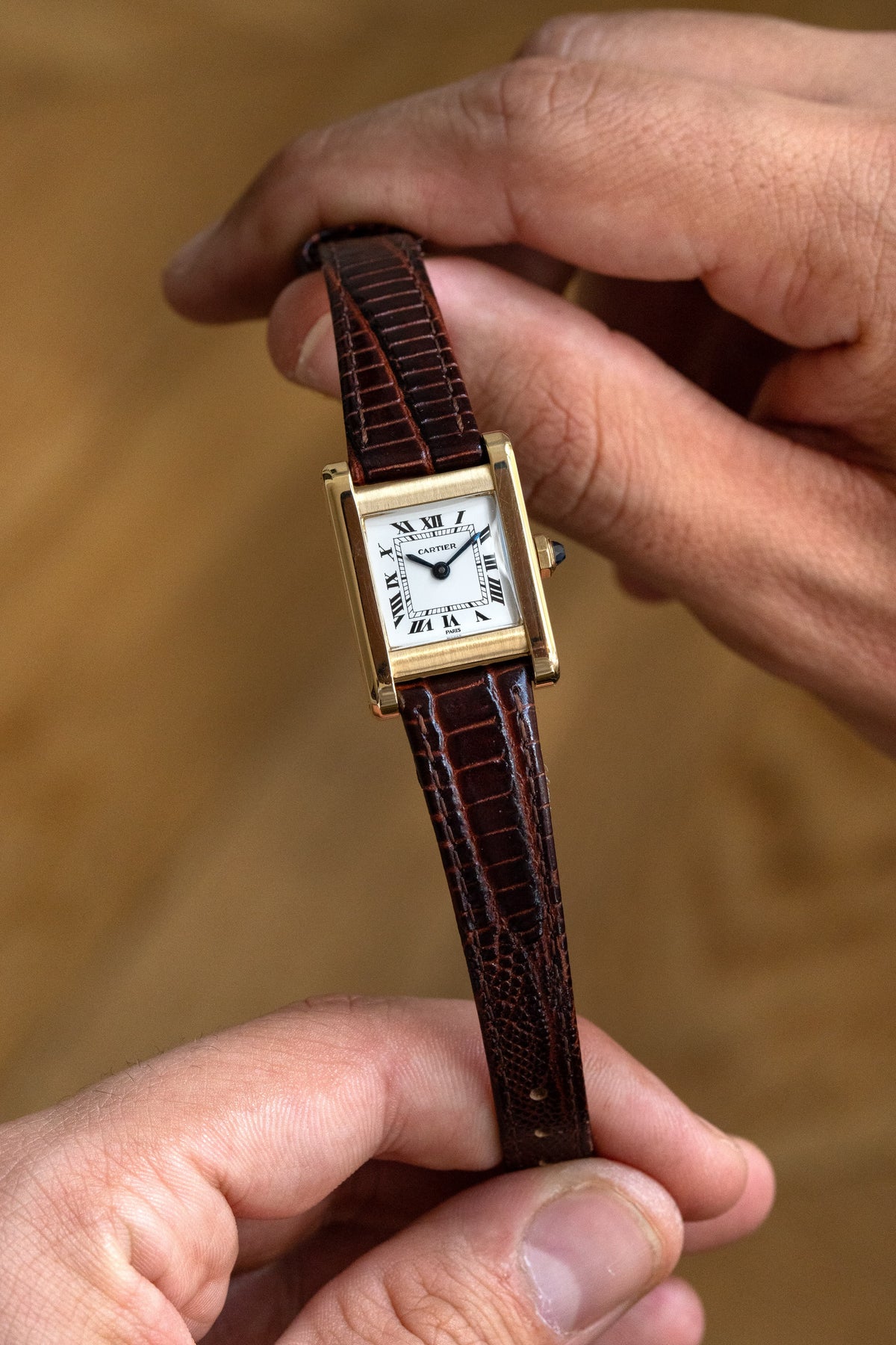 Y2PF Cartier Tank Normale Ref. 78093 in Yellow Gold, circa 1975 – “PARIS” Dial - Overview