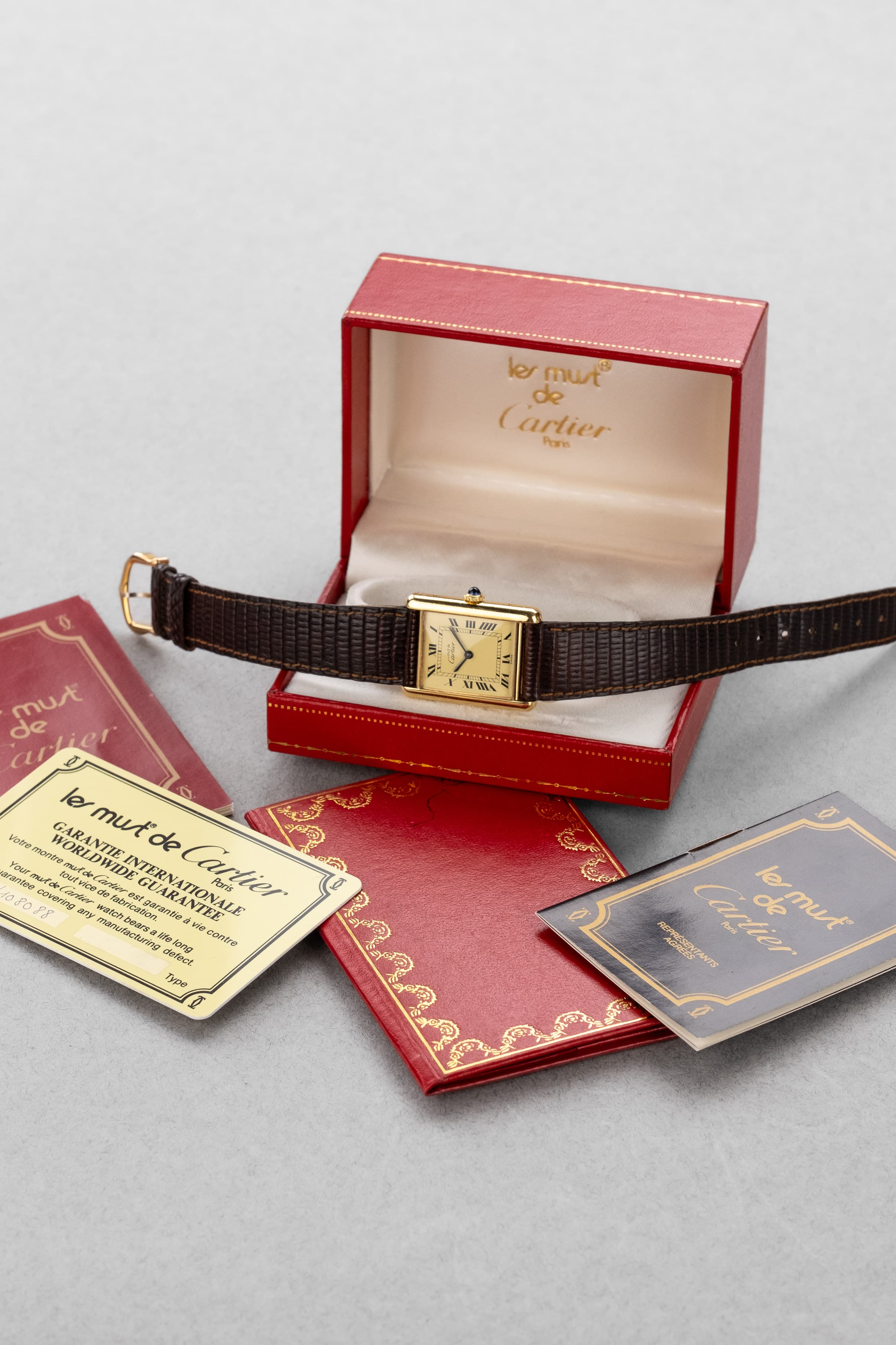 Y9YP Cartier Tank Must MécaniqueGrande Taille « Cream/Ivory Roman » – Full Set - Papers