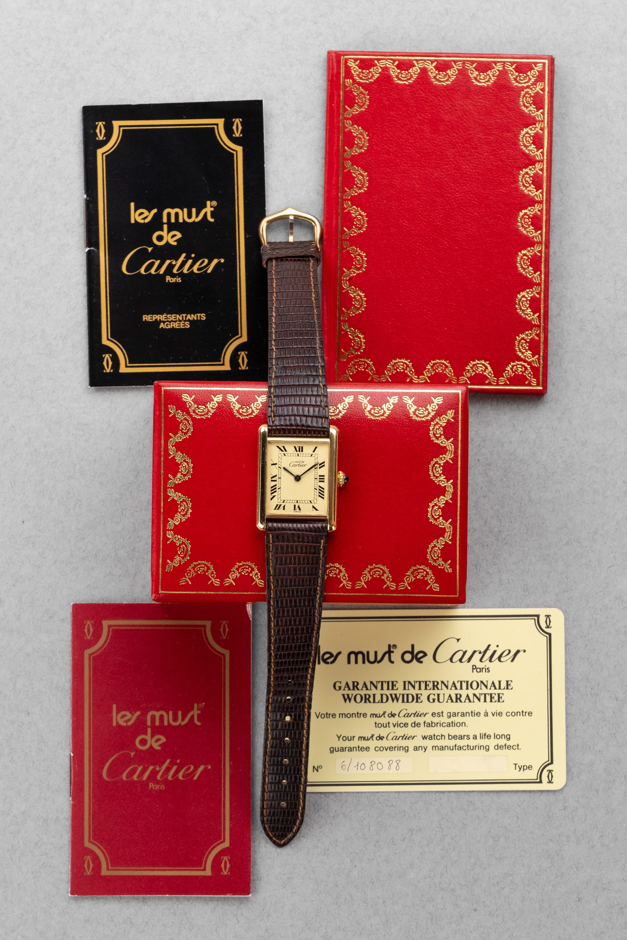 Y9YP Cartier Tank Must MécaniqueGrande Taille « Cream/Ivory Roman » – Full Set - Set