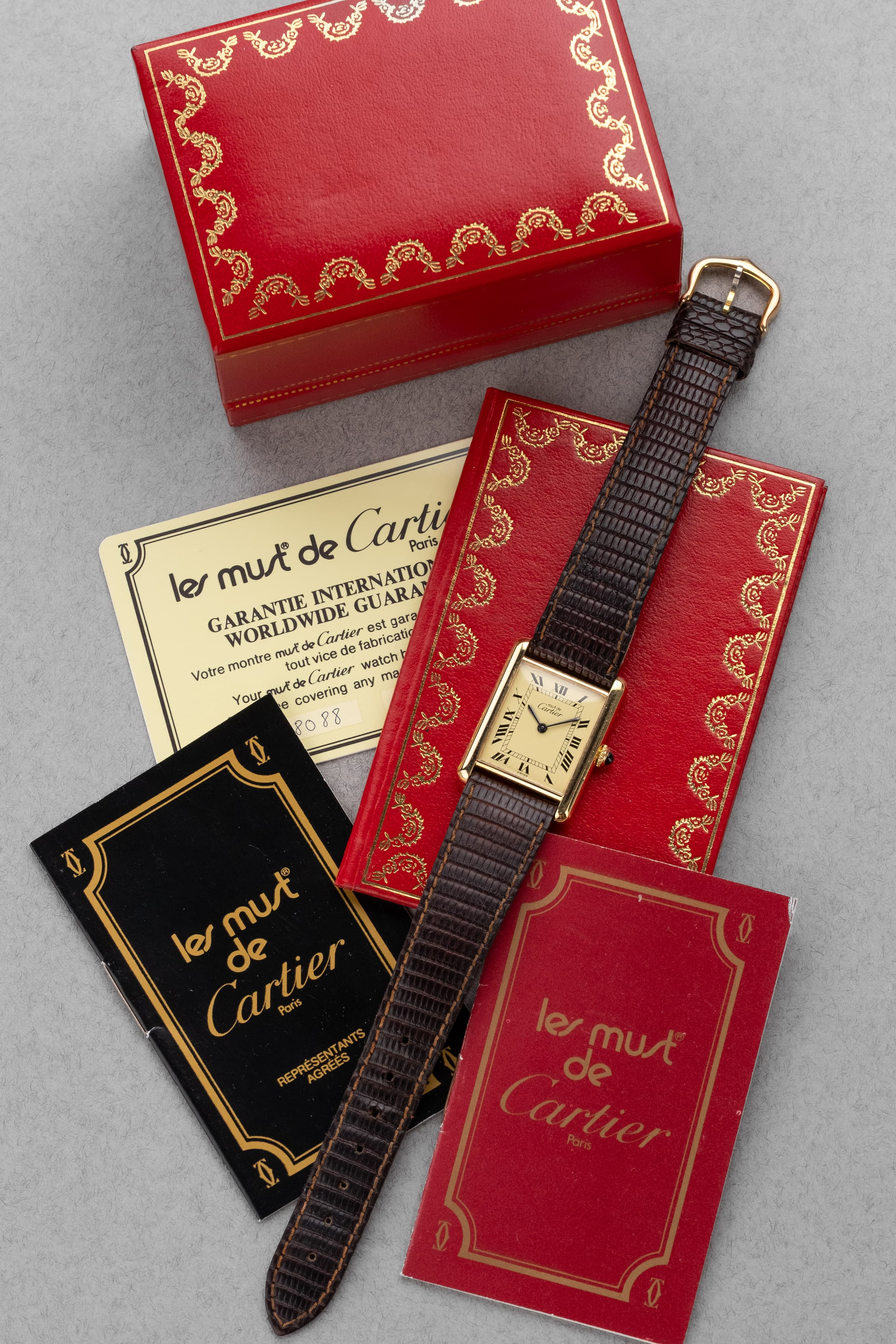 Y9YP Cartier Tank Must MécaniqueGrande Taille « Cream/Ivory Roman » – Full Set - Set