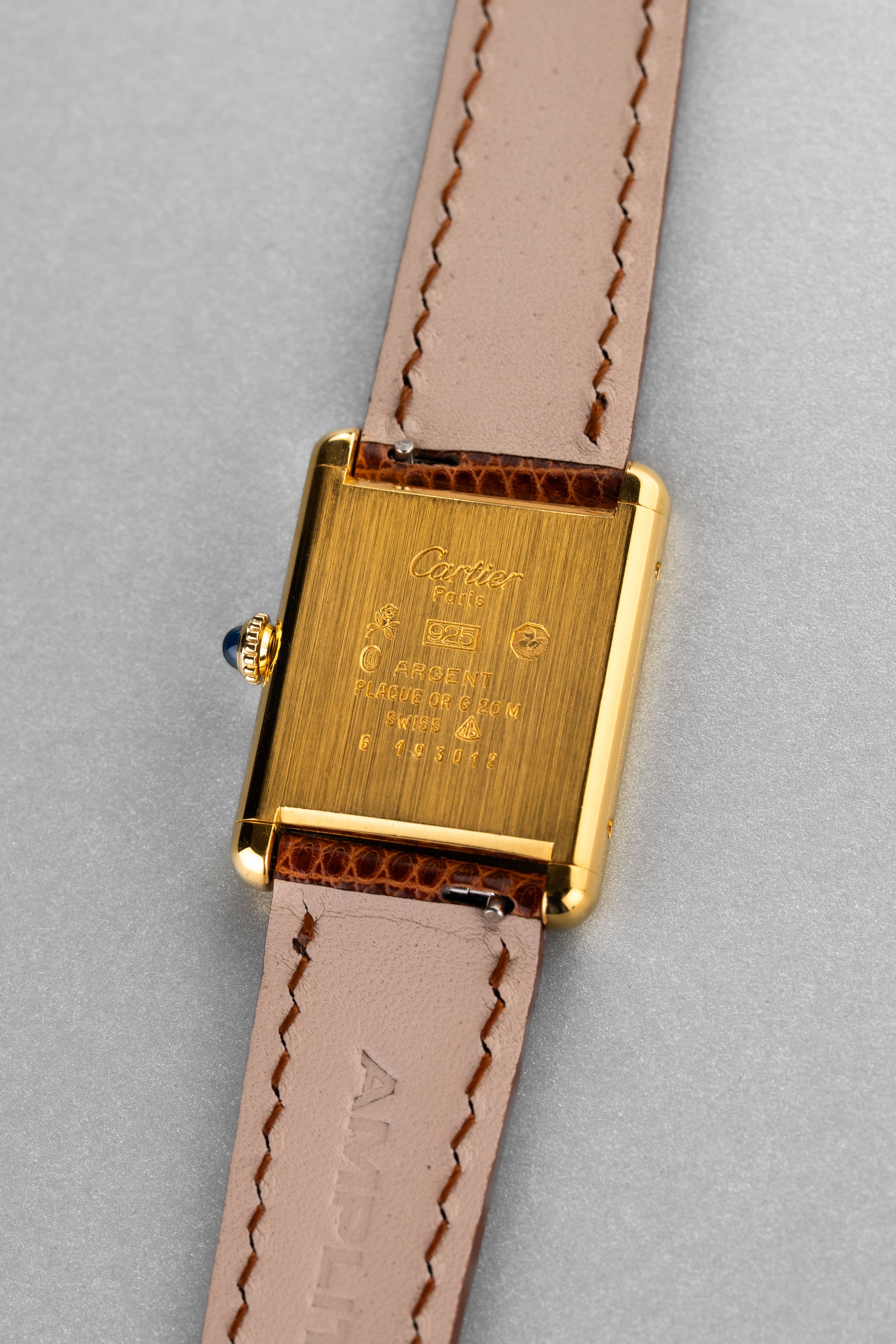 YX8X Cartier Tank Must Mécanique GM 6 « Wood/Turtle/Tortoiseshell Dial » - Back