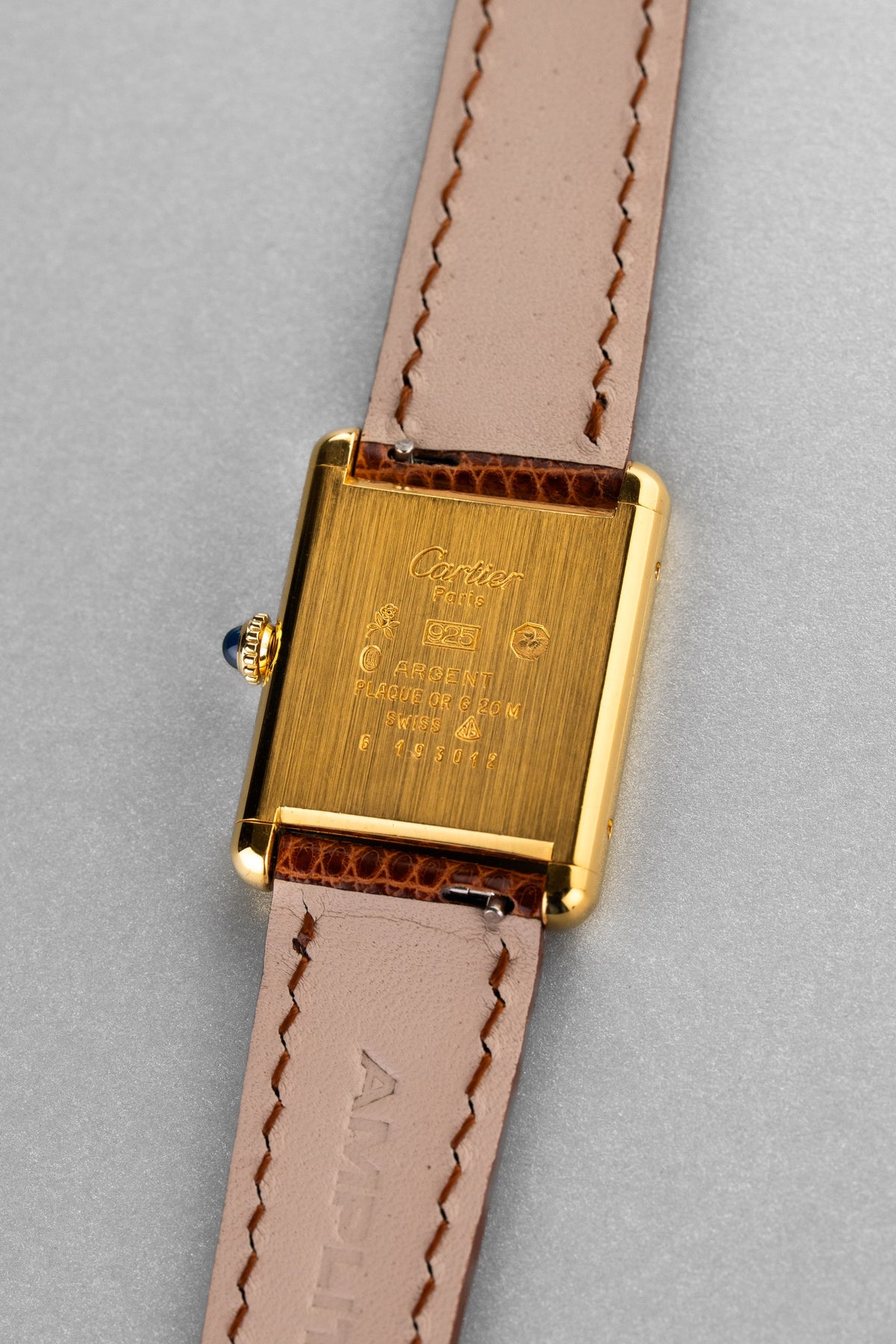 YX8X Cartier Tank Must Mécanique GM 6 “Wood/Turtle/Tortoiseshell Dial” - Back